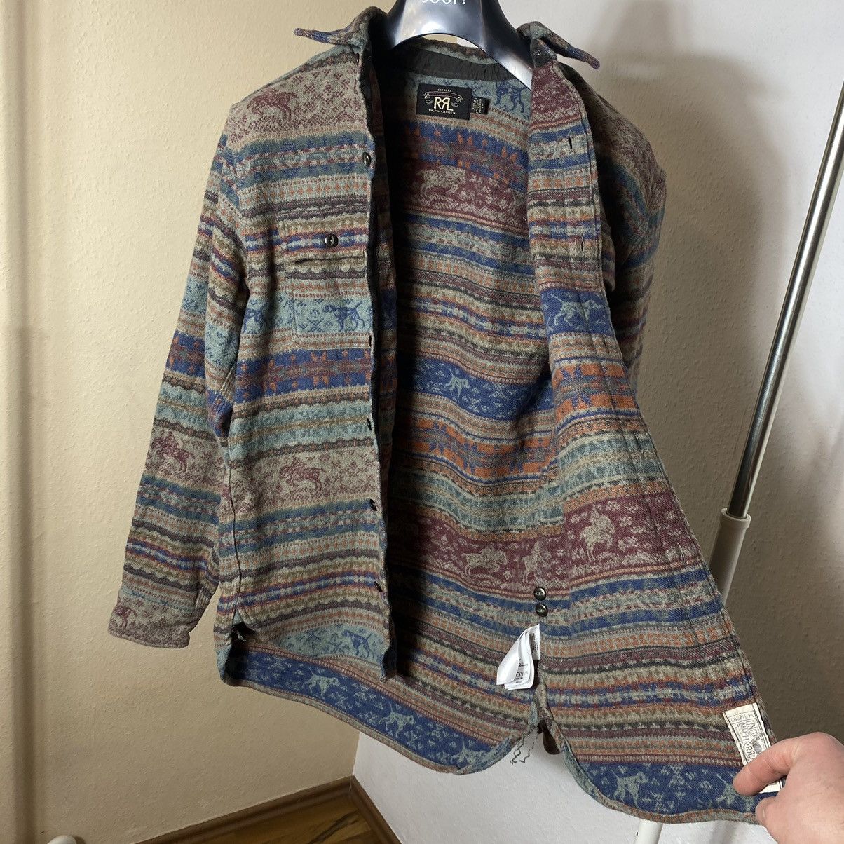 RRL Ralph Lauren RRL Double Ralph Lauren Fair Isle Hunting Jacquard Workshirt Size US S / EU 44-46 / 1 - 14 Thumbnail