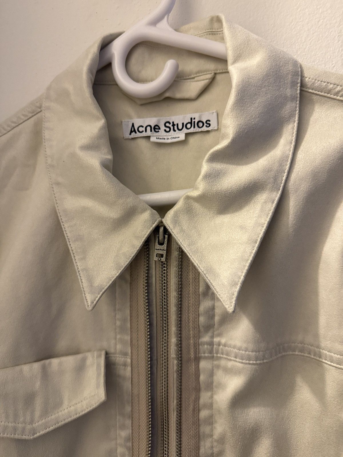 Acne Studios Acne Studios Men's Ondrey Faux Suede Jacket in Beige Size US S / EU 44-46 / 1 - 4 Thumbnail