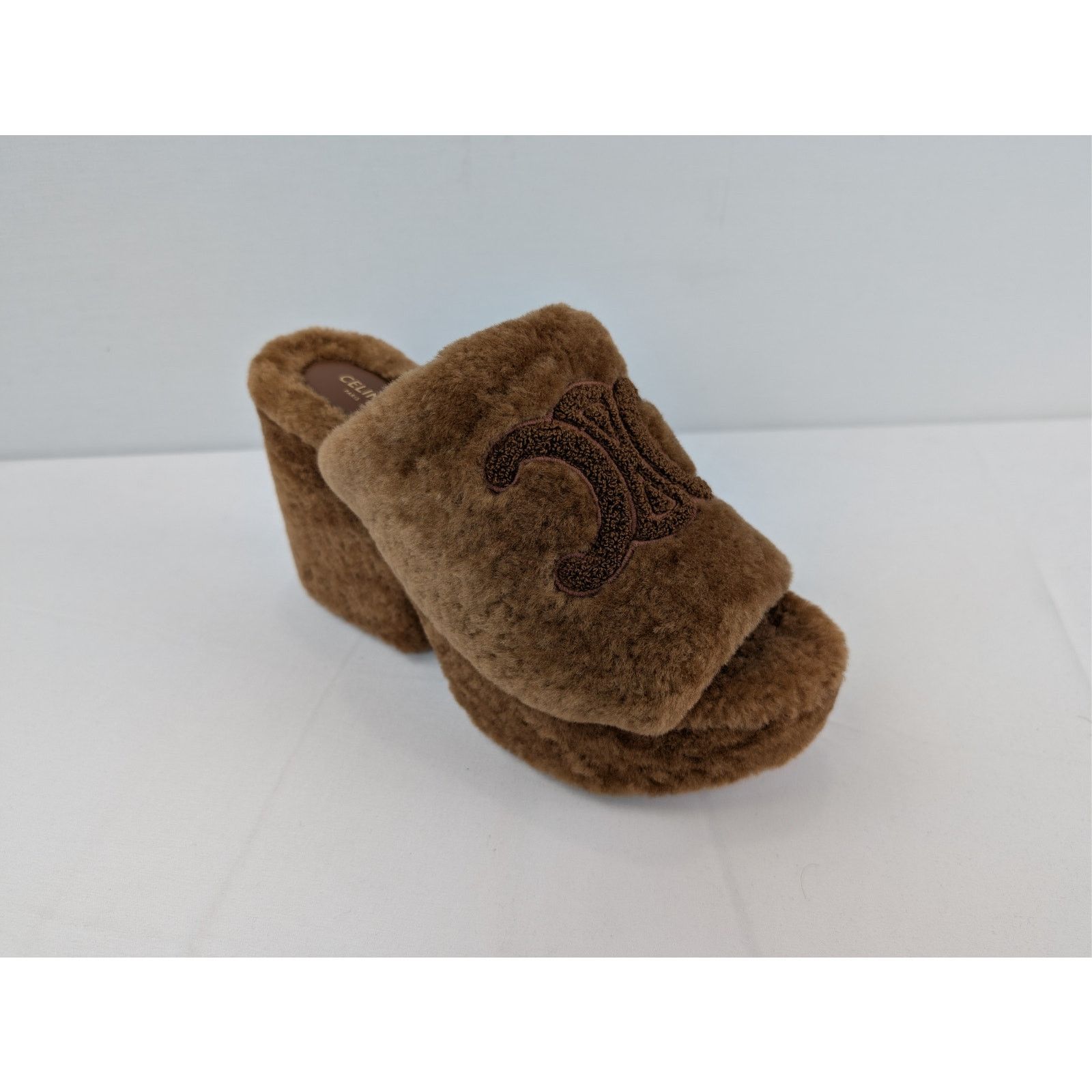 Celine o1rshd1 Elena Mule in Shearling Sandal slipper in Brown Size US 10 / IT 40 - 3 Thumbnail