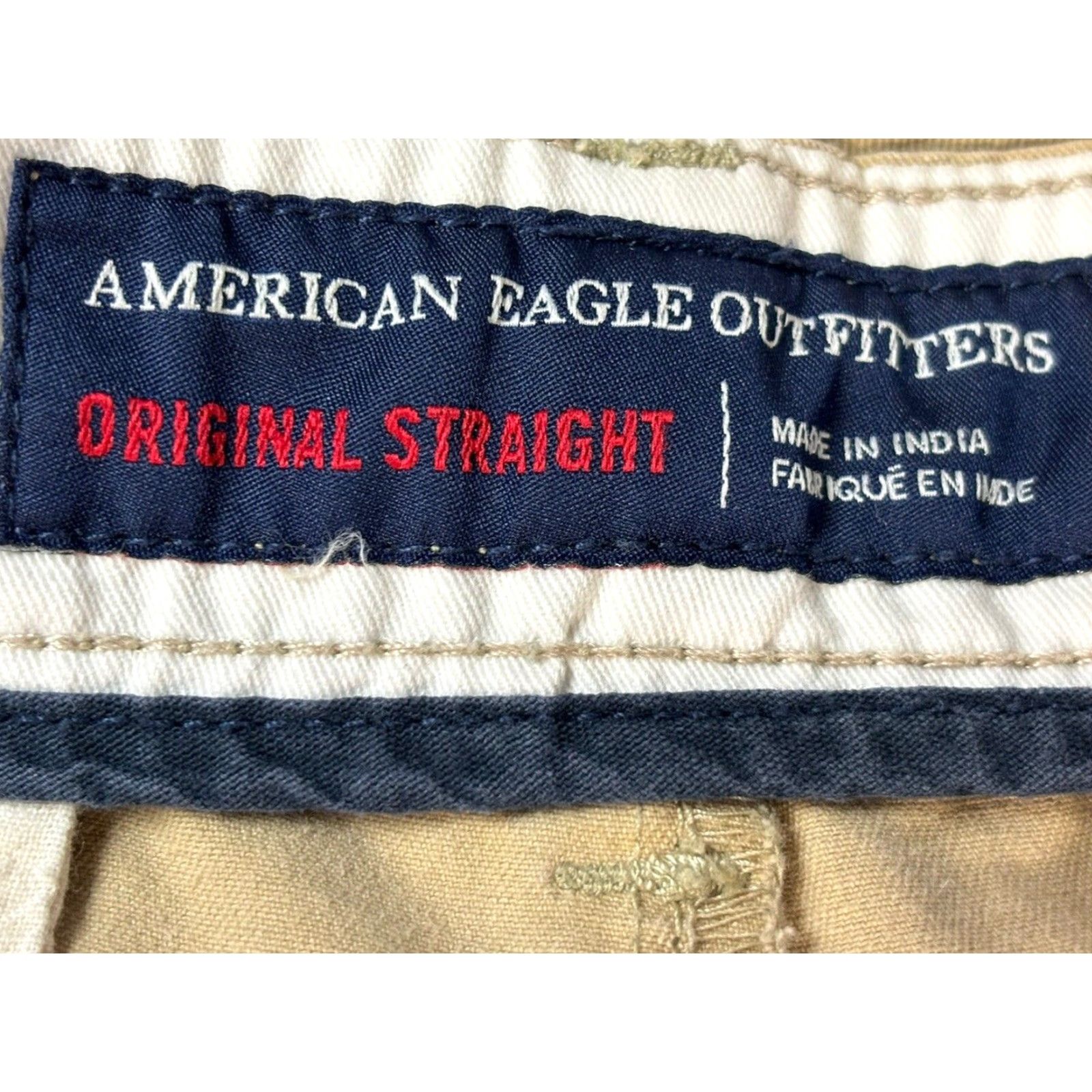 American Eagle Outfitters AMERICAN EAGLE Chino Pants 30x34 Flat Front Solid Brown Straight Mens Size US 30 / EU 46 - 5 Thumbnail