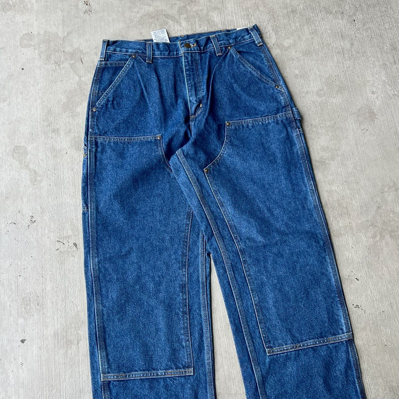Carhartt × Vintage Carhartt denim blue jean double knee work carpenter pants Size US 31 - 2 Thumbnail