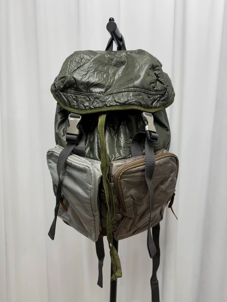 Yohji Yamamoto yohji yamamoto Color-block suede paneled padded backpack 2 Size ONE SIZE - 1 Thumbnail