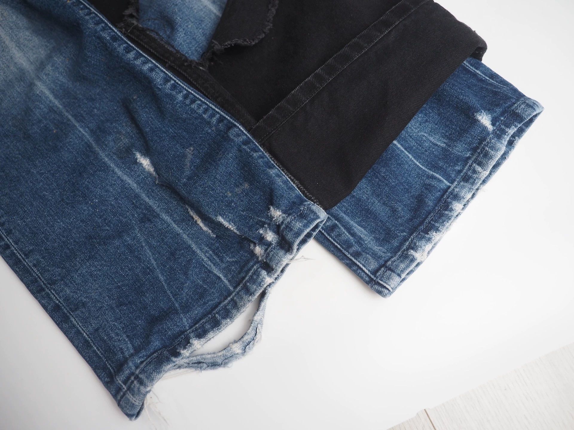Raf Simons RAF SIMONS Blue and Black Double-Layer Denim Jeans Size US 29 - 5 Thumbnail