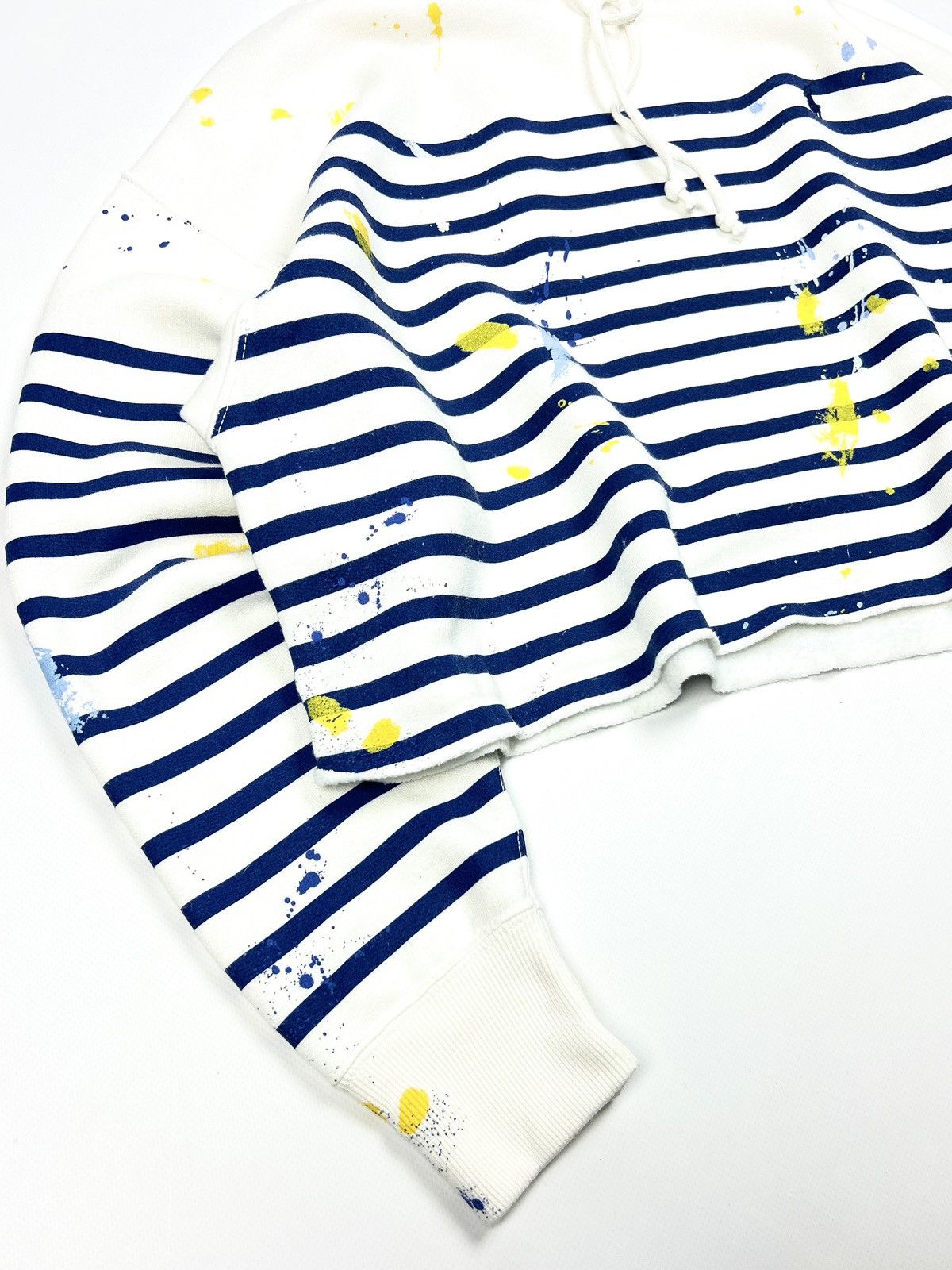 Denim & Supply Ralph Lauren Denim & Supply Ralph Lauren Cropped Striped Paint Hoodie Y2K Size L / US 10 / IT 46 - 6 Thumbnail