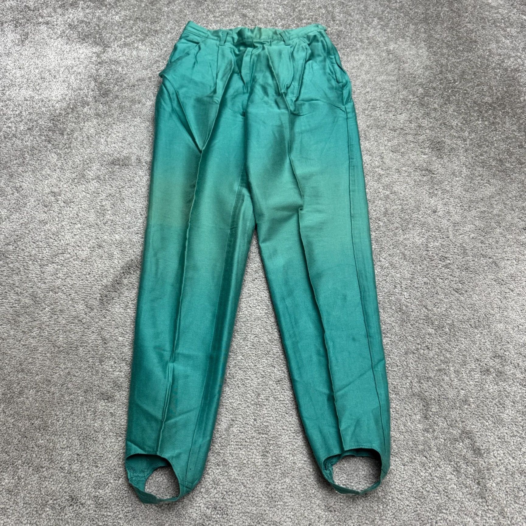 Vintage Vintage The Limited Stirrup Pants Womens 6 Green High Rise Pleated Trouser Dress Pants Tapered 90s Retro Classic Womens Size 28" / US 6 / IT 42 - 2 Thumbnail
