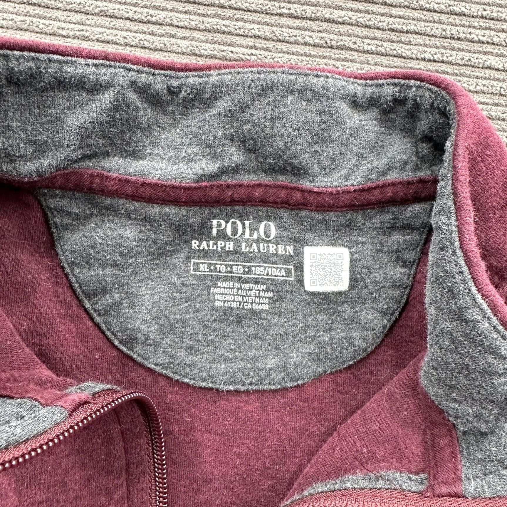 Ralph Lauren Ralph Lauren Polo Quarter Zip Sweater Men XL Burgundy Cotton Preppy Golfing Size US XL / EU 56 / 4 - 3 Thumbnail