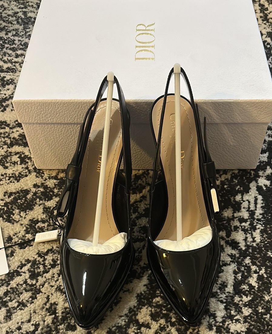 Dior Dior Sweet-D Slingback Pump Black Patent Leather Calfskin Size US 9 / IT 39 - 2 Thumbnail