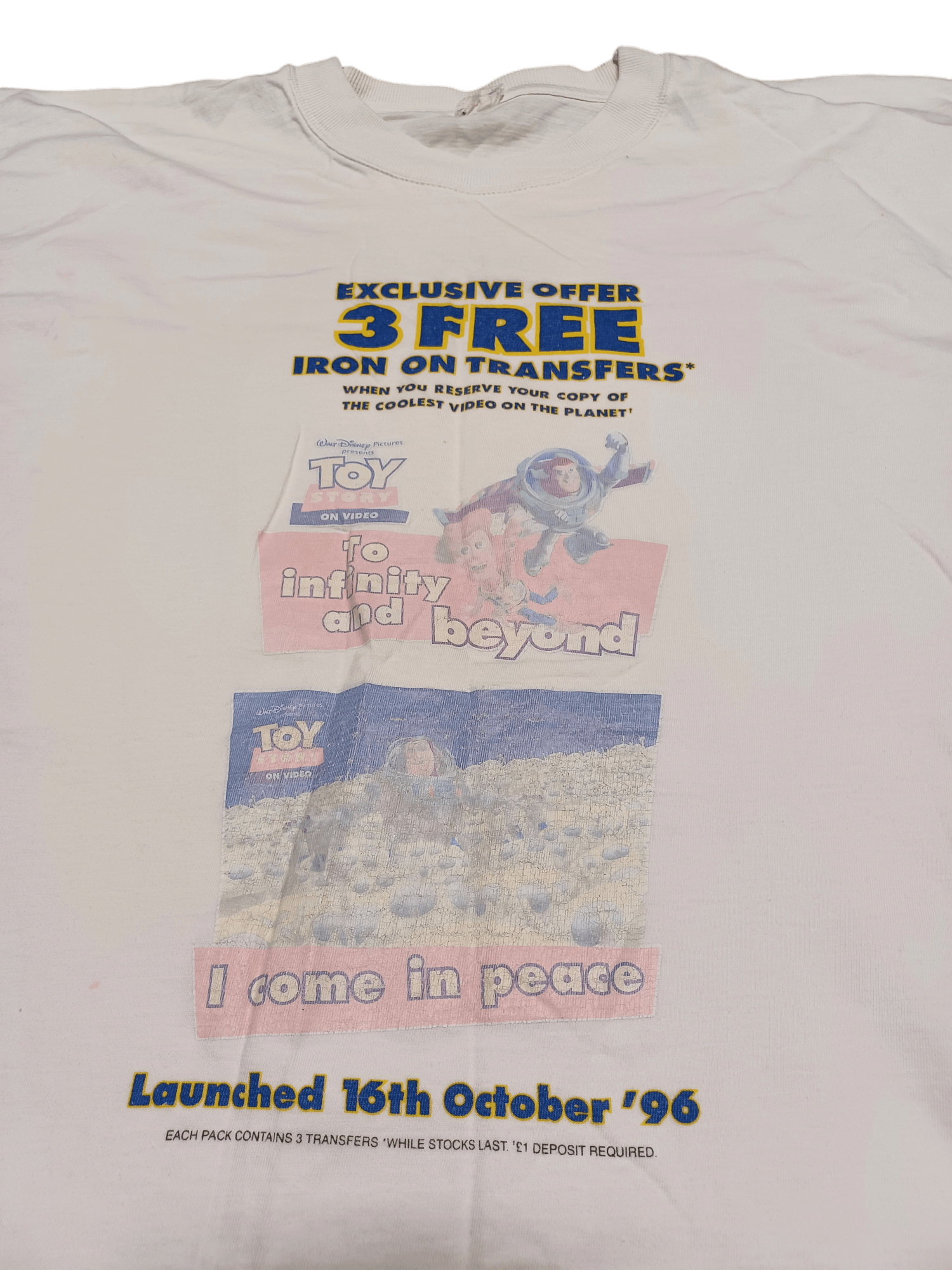 Disney 1996 VINTAGE TOY STORIES BY DISNEY VERY RARE TEE Size US L / EU 52-54 / 3 - 2 Thumbnail