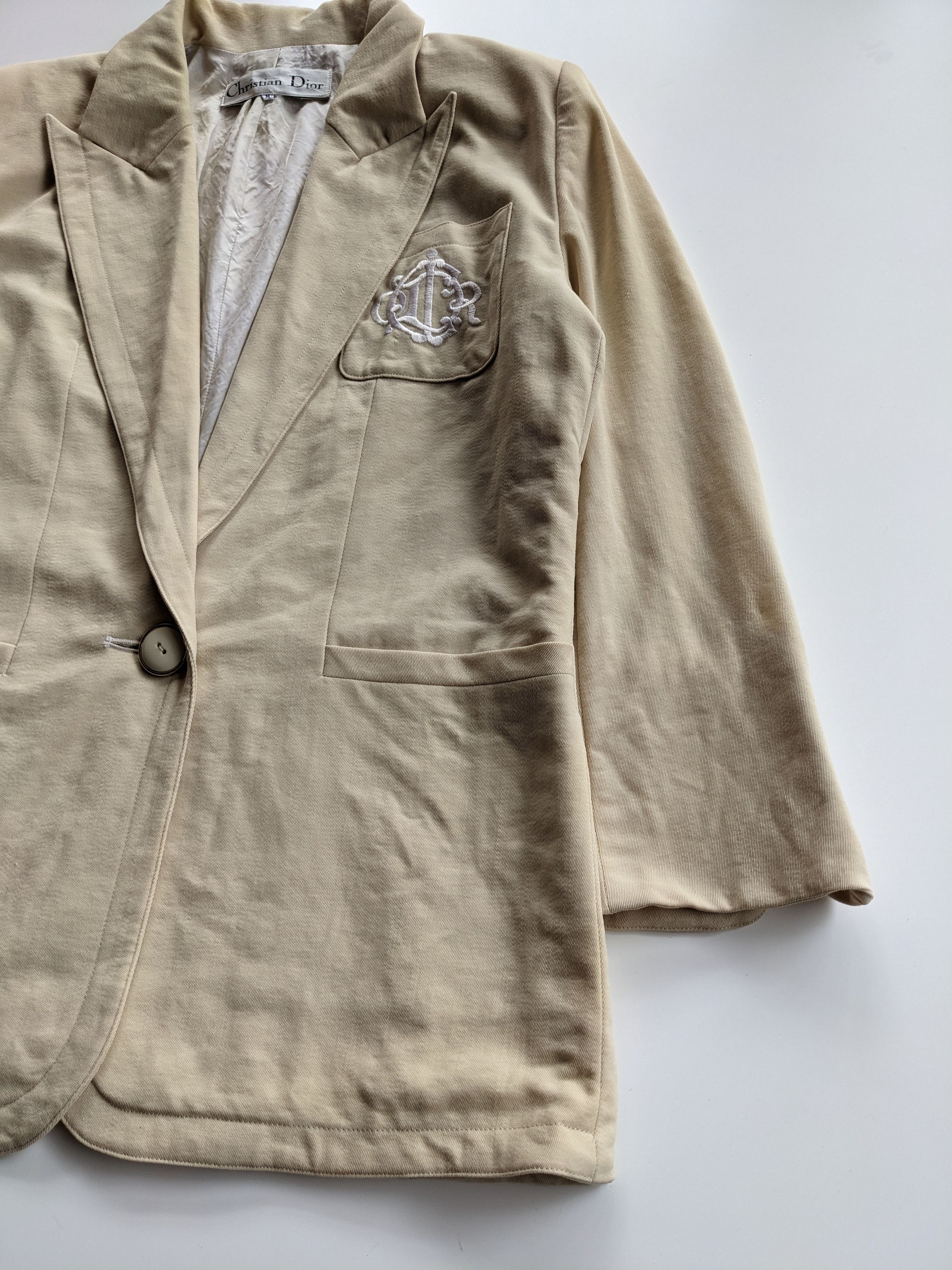 Christian Dior Monsieur × Dior Vintage bullion jacquard beige blazer Size M / US 6-8 / IT 42-44 - 5 Thumbnail