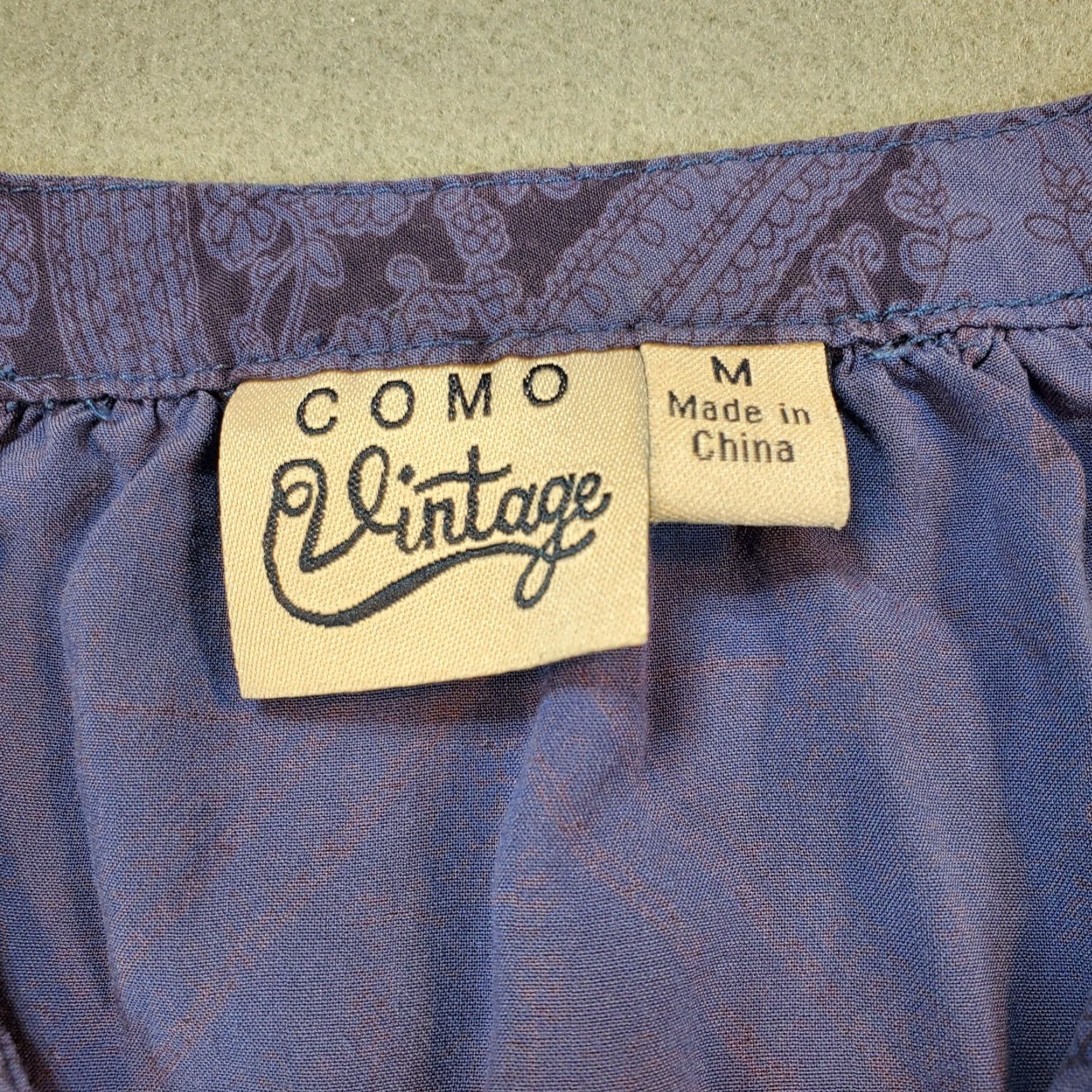 Vintage VINTAGE COMO Blue Boho Loose Top Medium Peasant Blouse Shirt Size M / US 6-8 / IT 42-44 - 6 Thumbnail