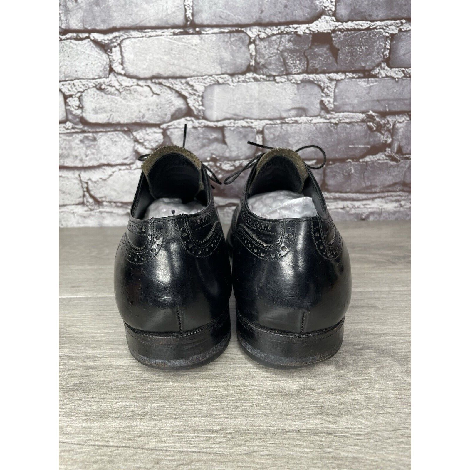 Other French Shriner Sterling Black Leather Wingtip Oxfords Shoes Size US 10.5 / EU 43-44 - 4 Thumbnail