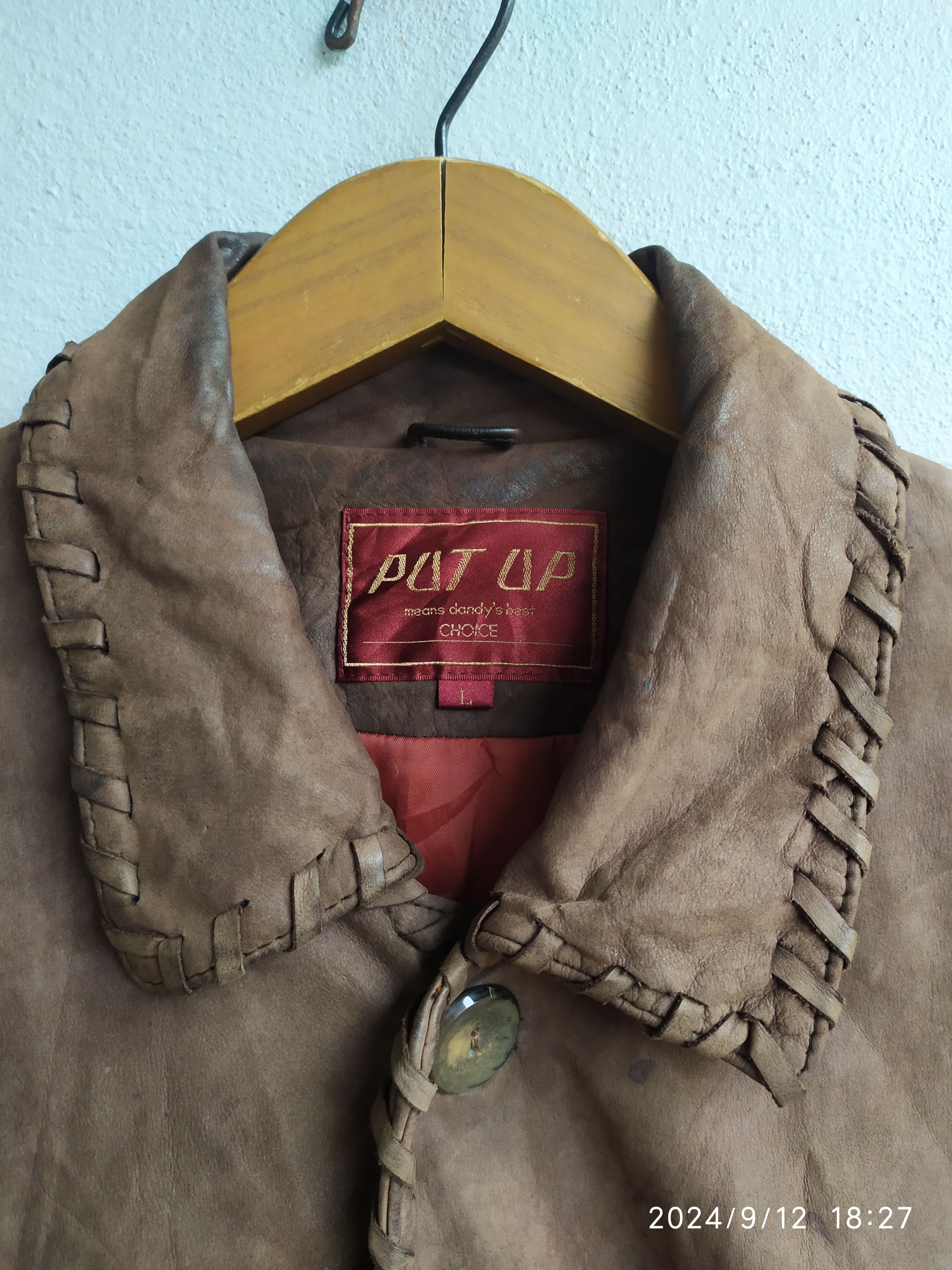Japanese Brand × Vintage Vintage Japanese Brown Leather Jacket Size US L / EU 52-54 / 3 - 3 Thumbnail