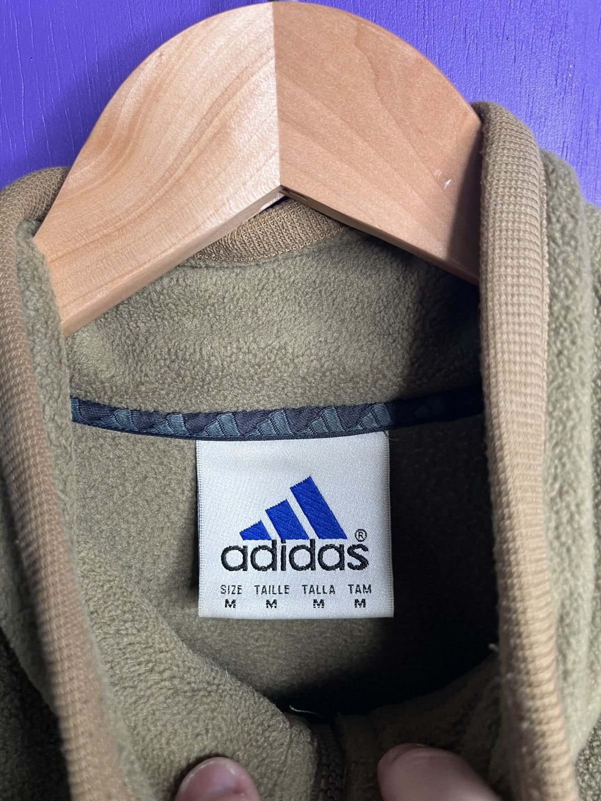 Adidas × Vintage Vintage 90s Adidas logo quarter zip fleece jacket Size US L / EU 52-54 / 3 - 4 Thumbnail