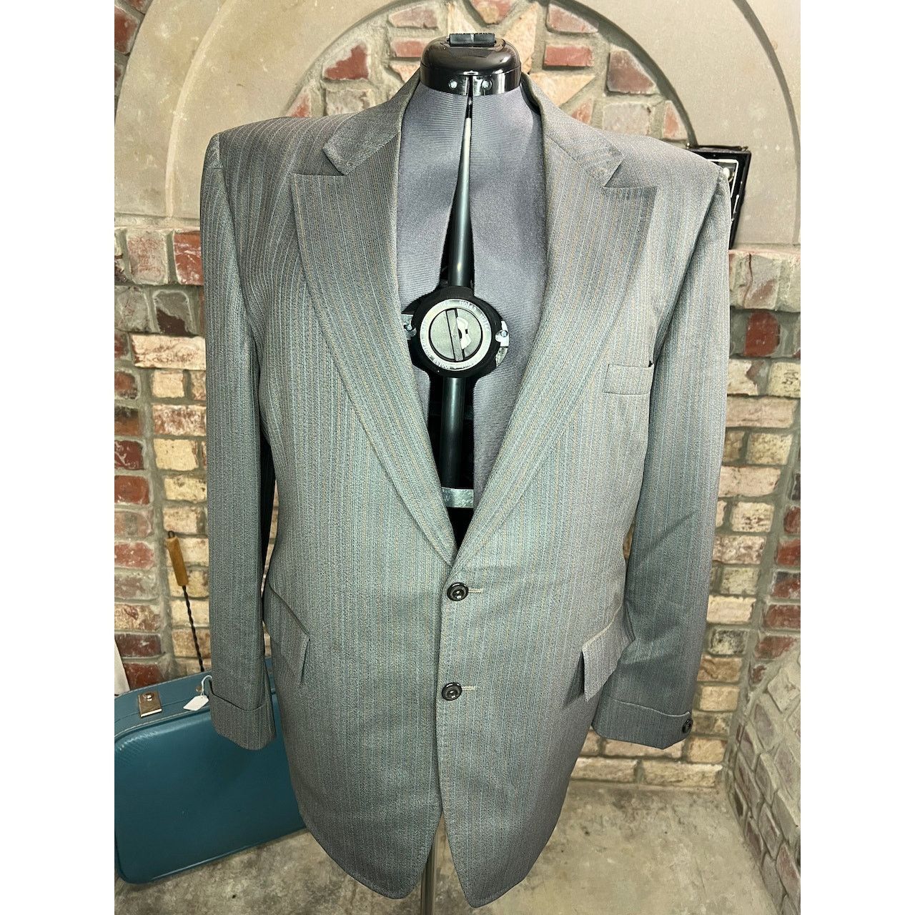 Vintage blazer pinstripe gray orange Size 52R - 1 Thumbnail