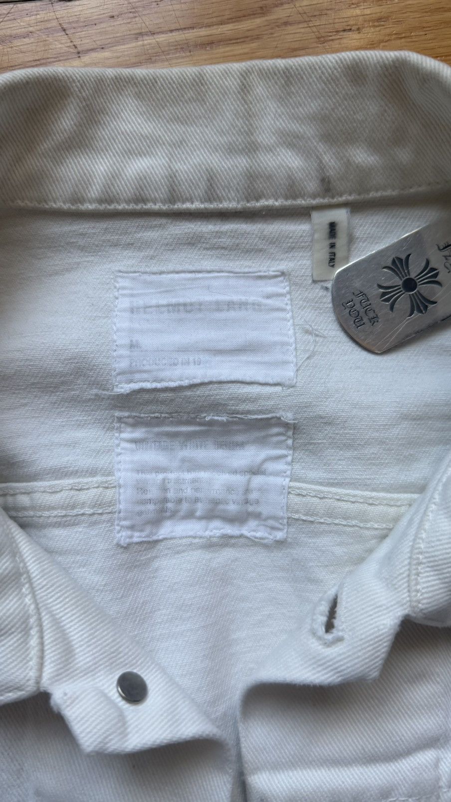 Helmut Lang 1998 Helmut Lang White + Grey Trucker Jacket Size US M / EU 48-50 / 2 - 4 Thumbnail