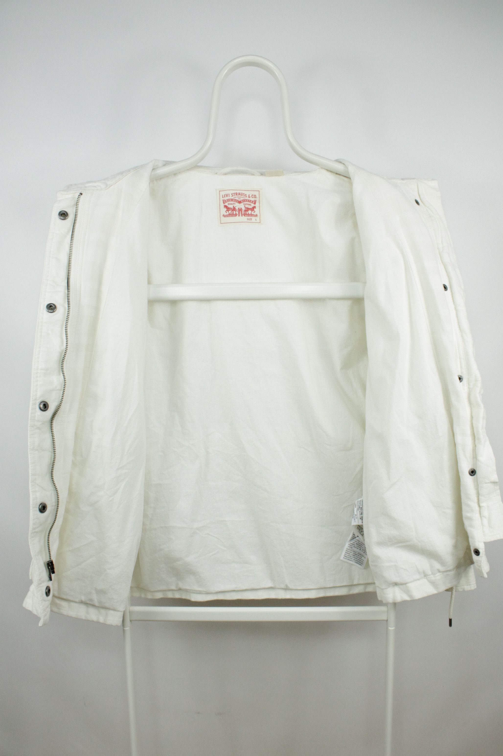 Levi's Levi's Cotton Linen White Milk Women's Safari Jacket Size L / US 10 / IT 46 - 13 Thumbnail