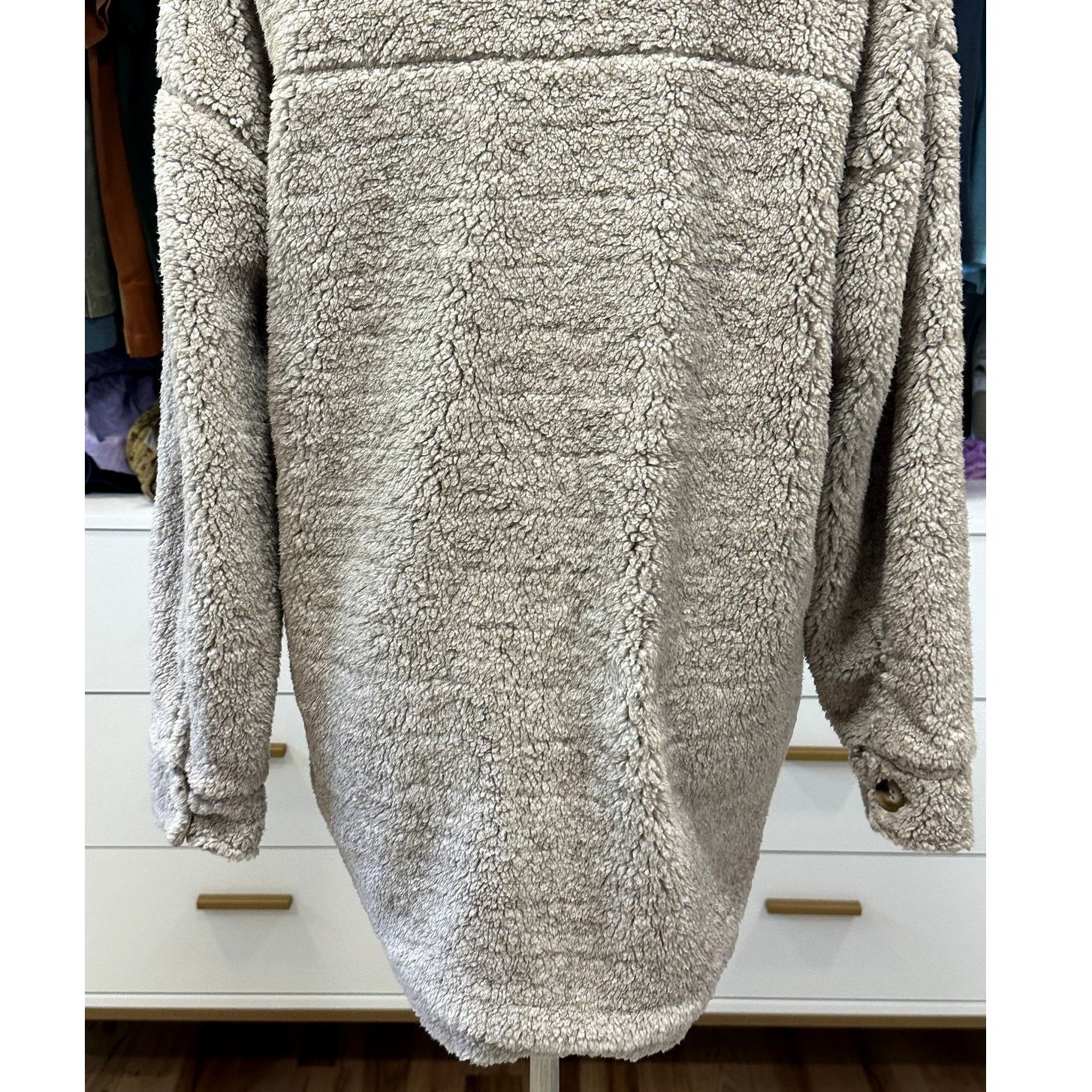 Other Thread & Supply Women's Tan Sherpa Oversized Shirt Jacket S Size S / US 4 / IT 40 - 7 Thumbnail