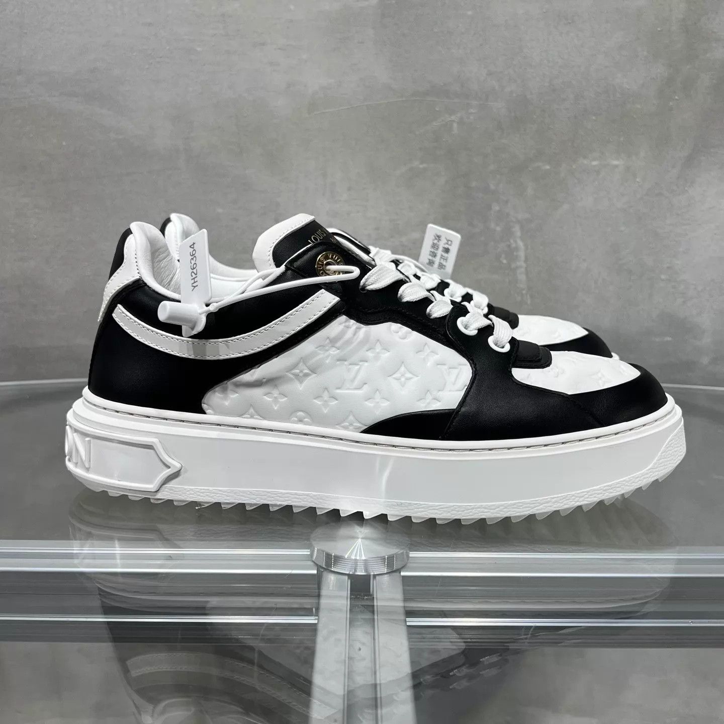 Louis Vuitton LV Time Out Black/White Monogram Embossed 36.5 (UK2.5) Size US 6 / IT 36 - 4 Thumbnail