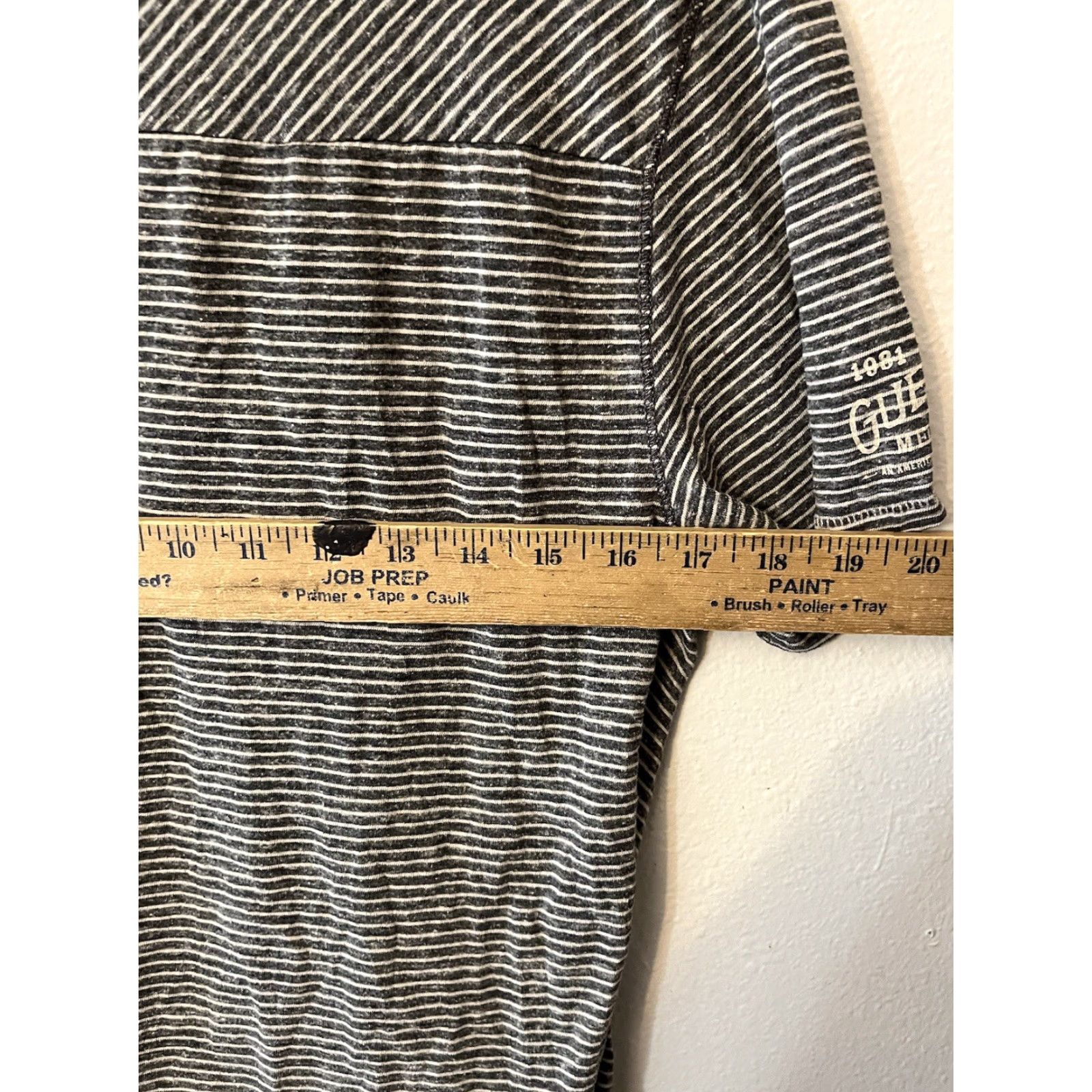 Guess VINTAGE GUESS T-Shirt Shirt Men M Gray Striped 90s Logo Embroidered Cotton Canvas 1990s Mens Size US M / EU 48-50 / 2 - 5 Thumbnail