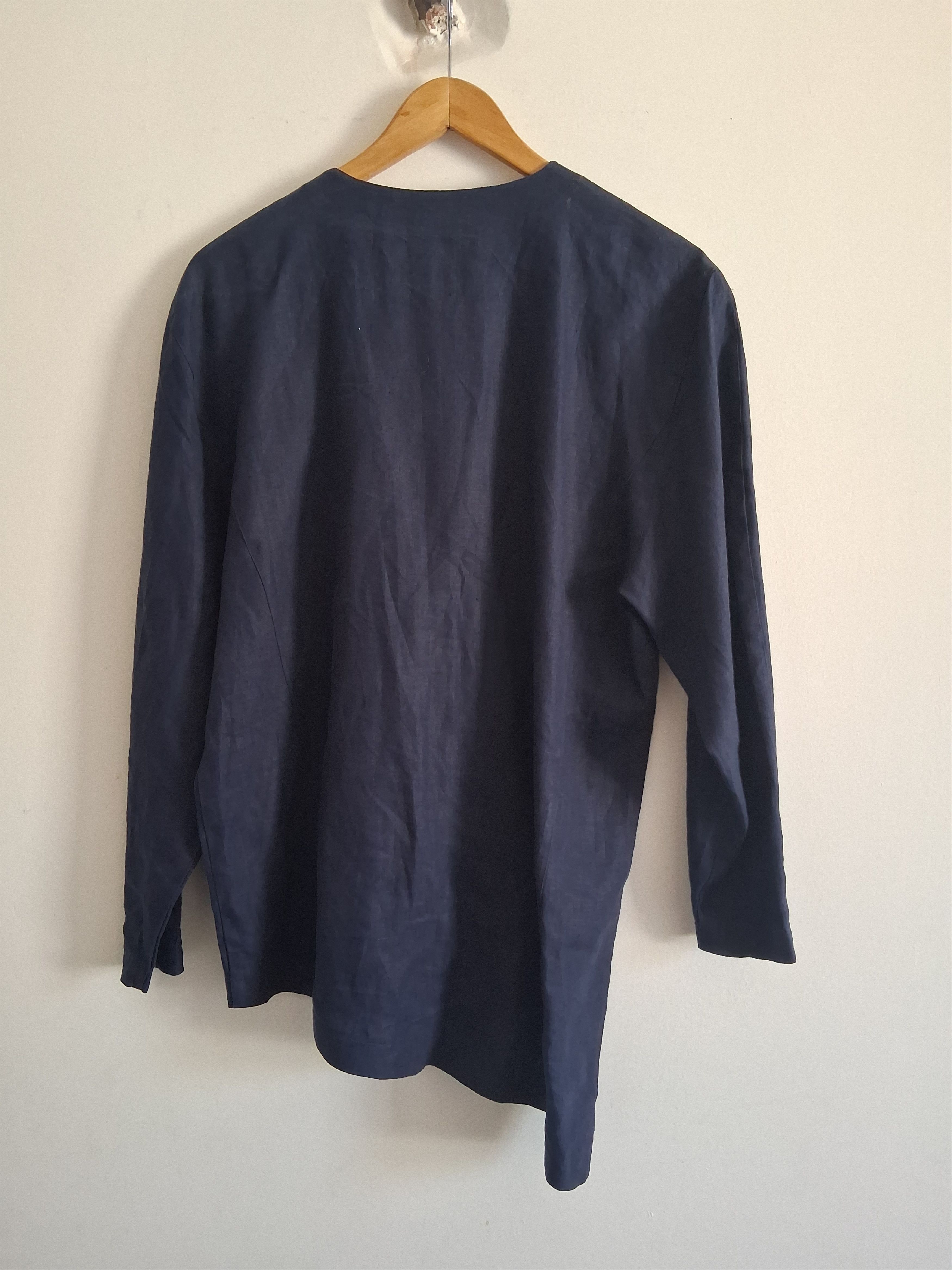 Guy Laroche Asymmetric blue linen blouse by Guy Laroche Size S / US 4 / IT 40 - 6 Thumbnail