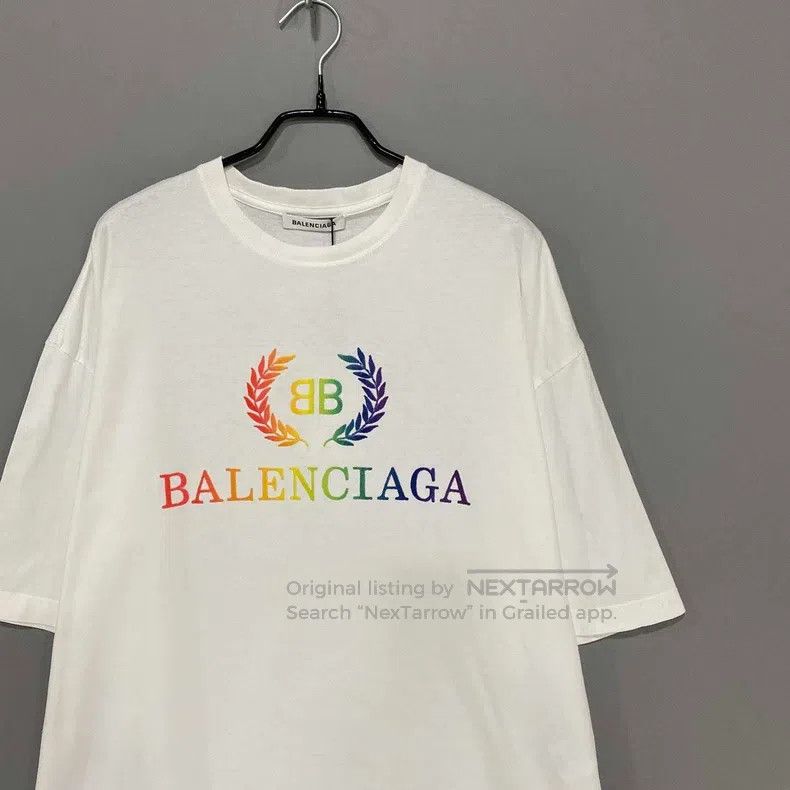 Balenciaga Balenciaga Colorful Wheat Pattern Logo Short Sleeve Size US M / EU 48-50 / 2 - 2 Thumbnail