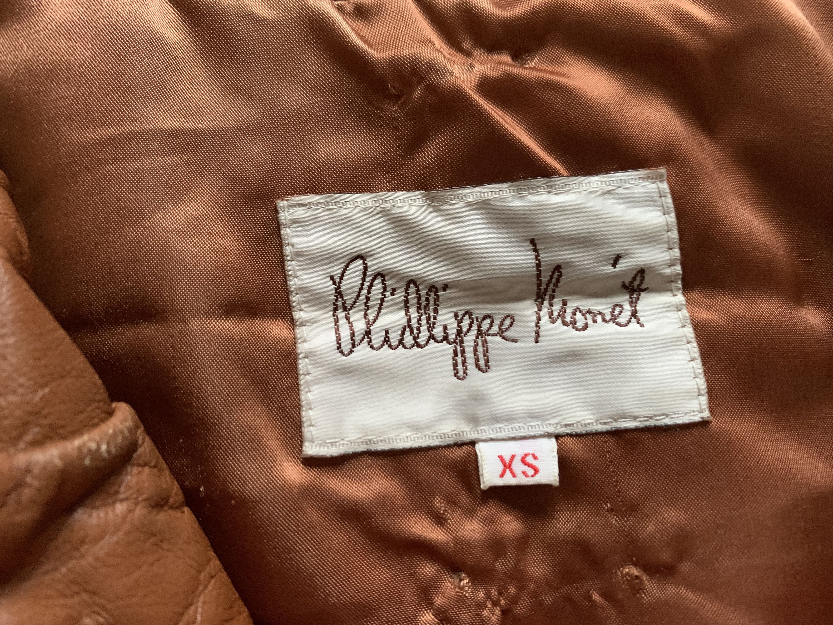Other Vintage Phillippe Monet Brown Leather Down Vest Size US XS / EU 42 / 0 - 8 Thumbnail