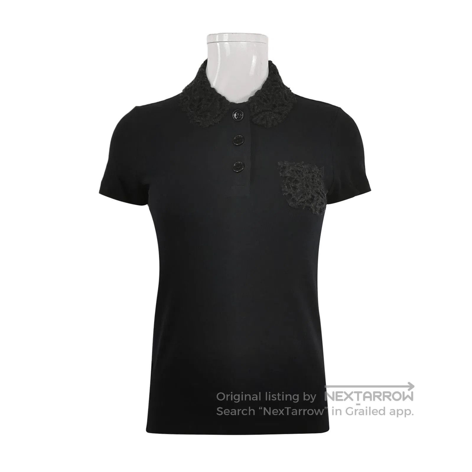 Prada Prada Black Cotton Short Sleeve Polo Shirt . Size XS / US 0-2 / IT 36-38 - 1 Thumbnail