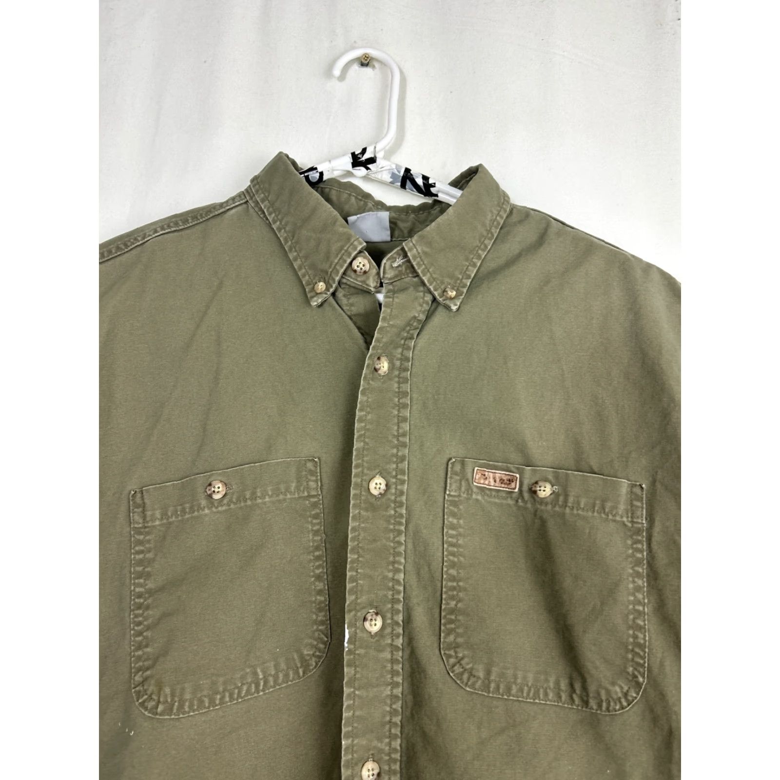 Carhartt VINTAGE Carhartt Mens 2XL Short Sleeve Button-Down Shirt Cotton Green Stains Shirt Mens 2XL Green Cotton Vintage Carhartt Size US XXL / EU 58 / 5 - 3 Thumbnail