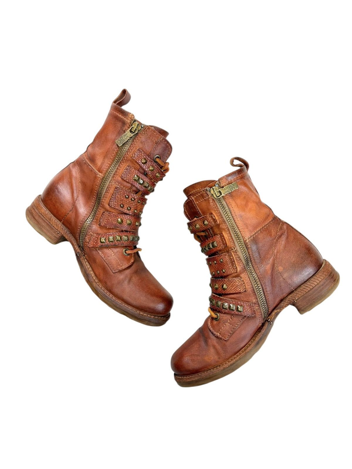 A.S.98 Vintage A.S. 98 Leather Belted Ankle Avantgarde boots Size US 6 / IT 36 - 2 Thumbnail