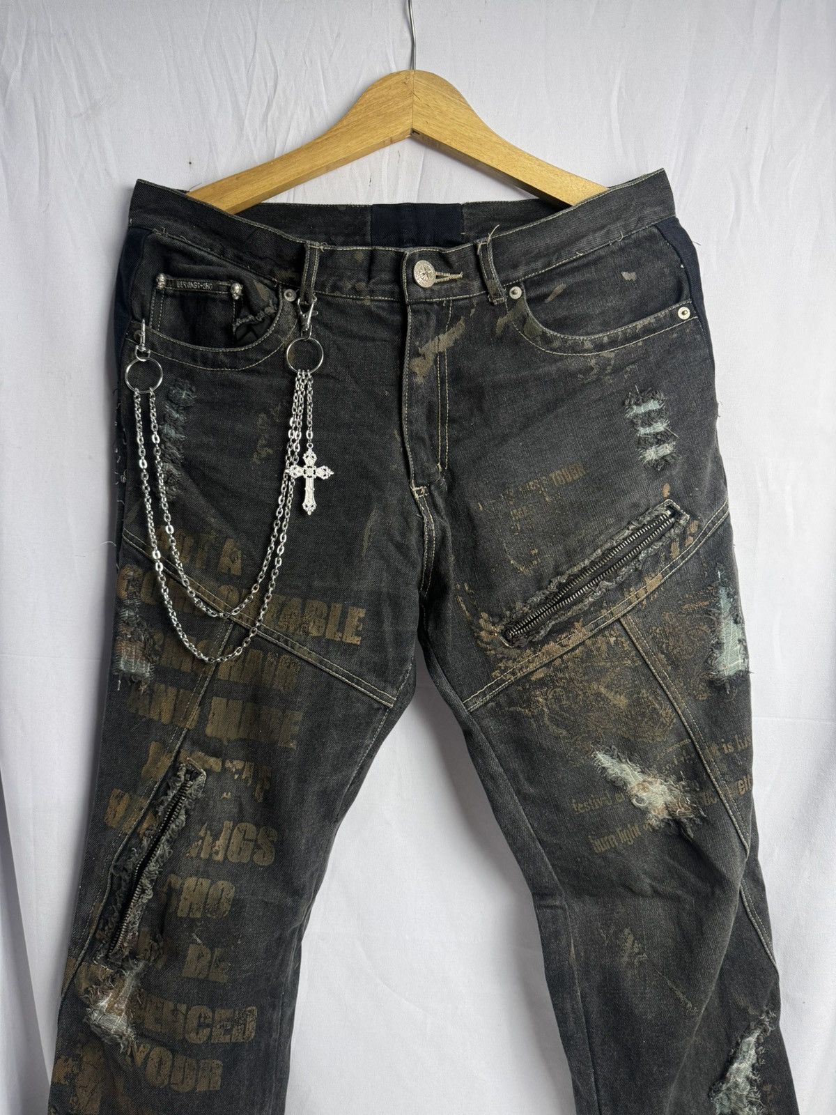 Tornado Mart Bernings Sho Poem Trashed Archived Denim Pants Size US 30 / EU 46 - 3 Thumbnail