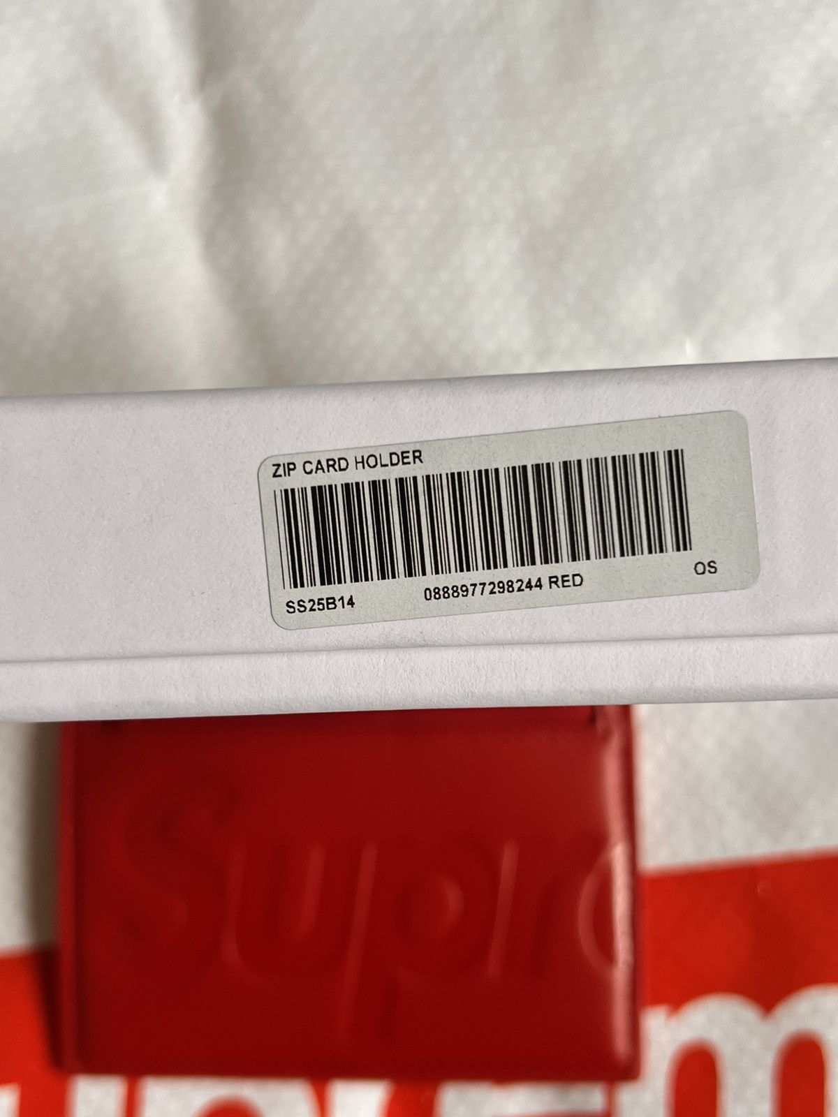 Supreme SUPREME Leather zip card holder Wallet red calfskin logo Size ONE SIZE - 22 Thumbnail