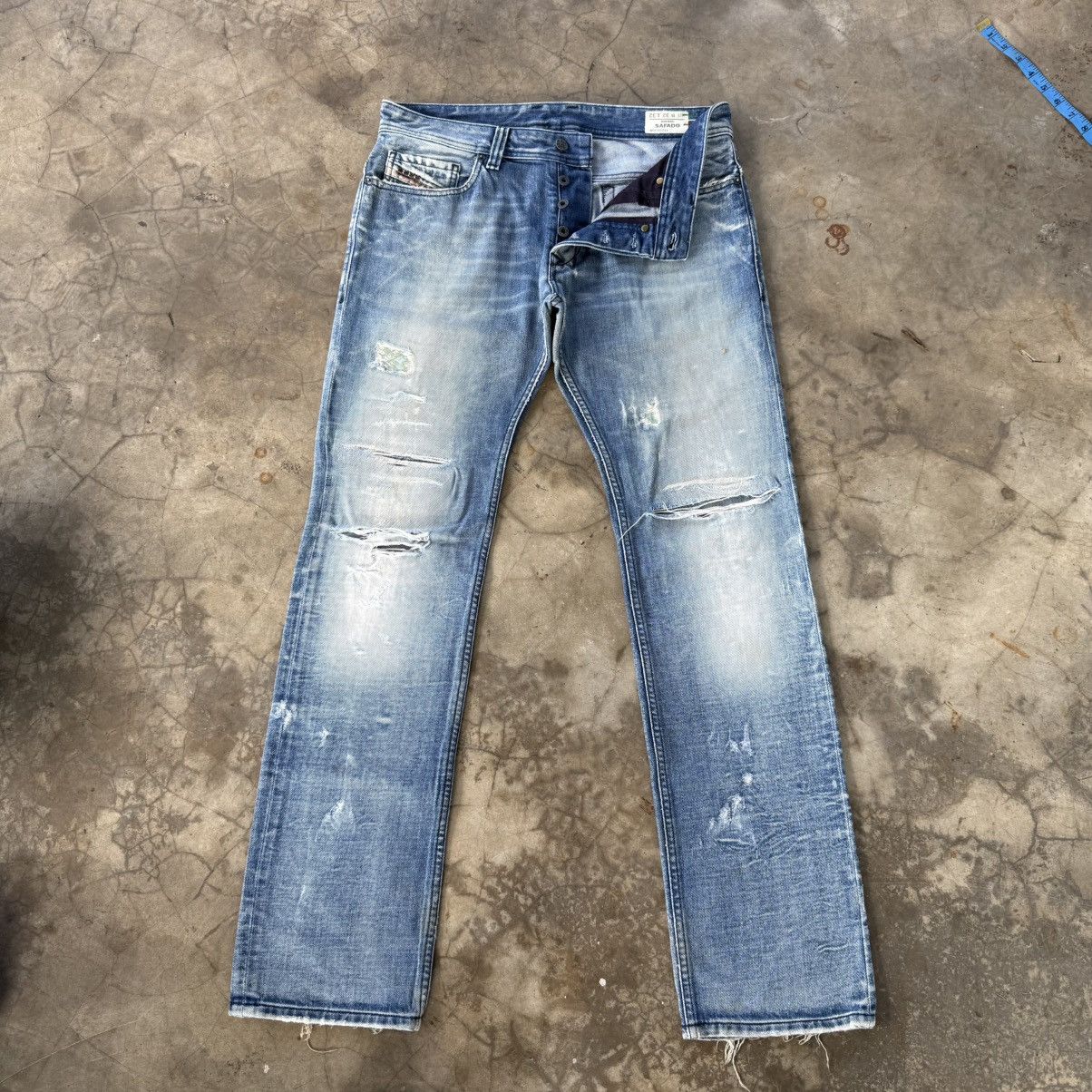 Diesel Vintage Diesel Button Fly Faded Ripped Denim Jean Pants W34 Size US 34 / EU 50 - 1 Thumbnail