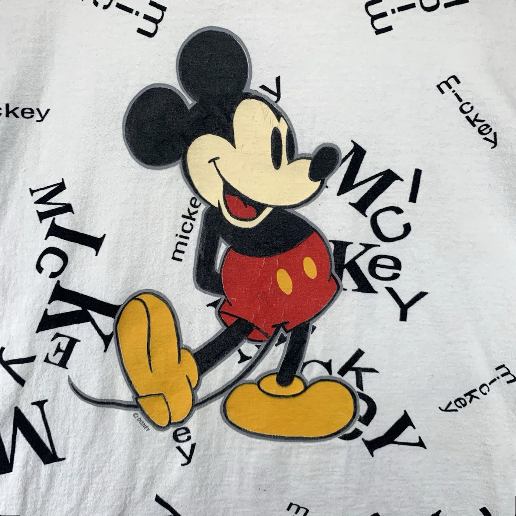 Disney VINTAGE Disney 90s Mickey Mouse T-Shirt Medium White Graphic Print Crew Neck Short Sleeve Mens Size US M / EU 48-50 / 2 - 2 Thumbnail