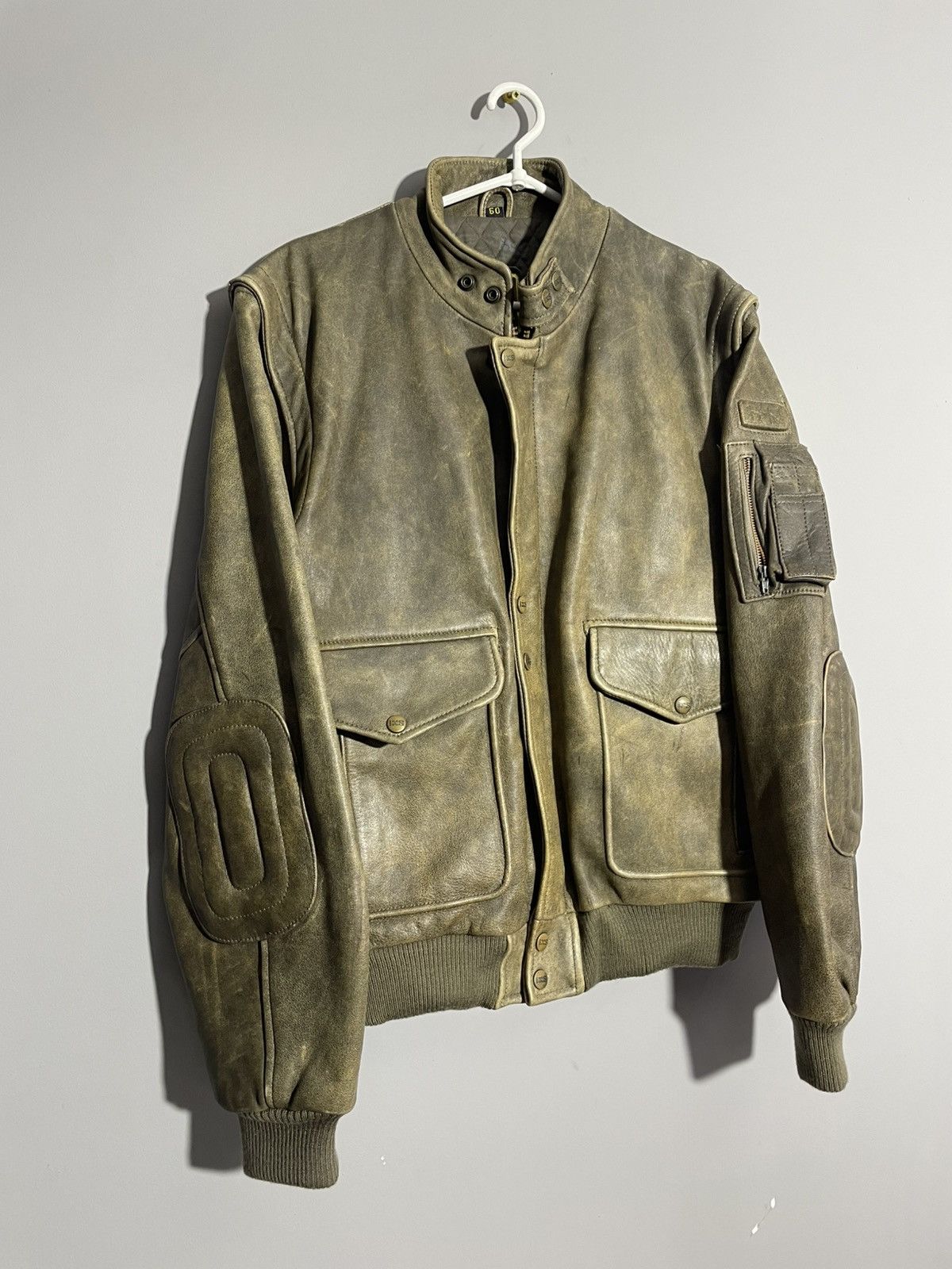 Japanese Brand × Vintage Vintage IXS Leather MA-1 style Bomber Jacket Avant Gard Size US M / EU 48-50 / 2 - 2 Thumbnail