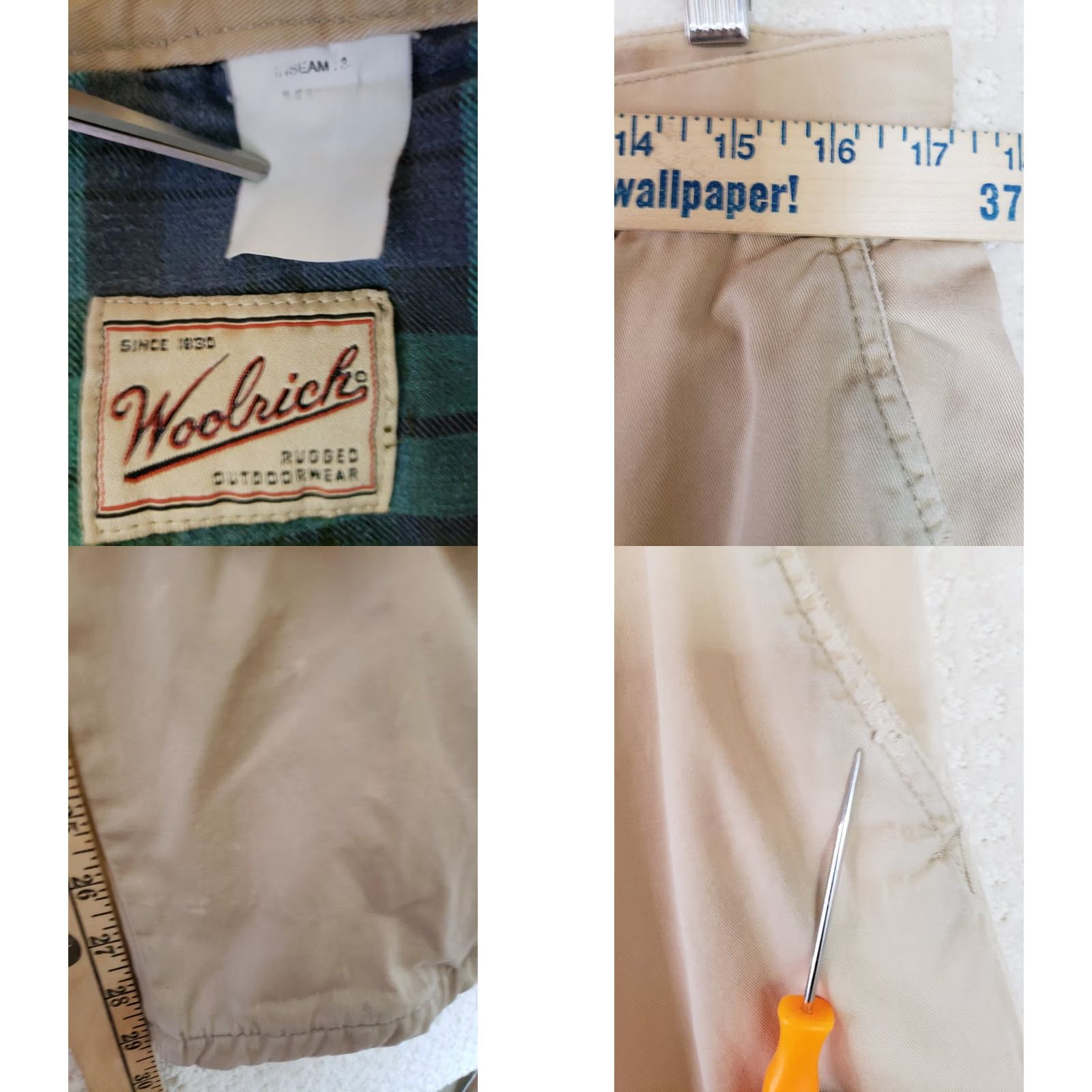 Vintage VINTAGE Woolrich Pants Men 34x29.5" Khaki Flannel Lined Workwear 90s Size US 34 / EU 50 - 9 Thumbnail