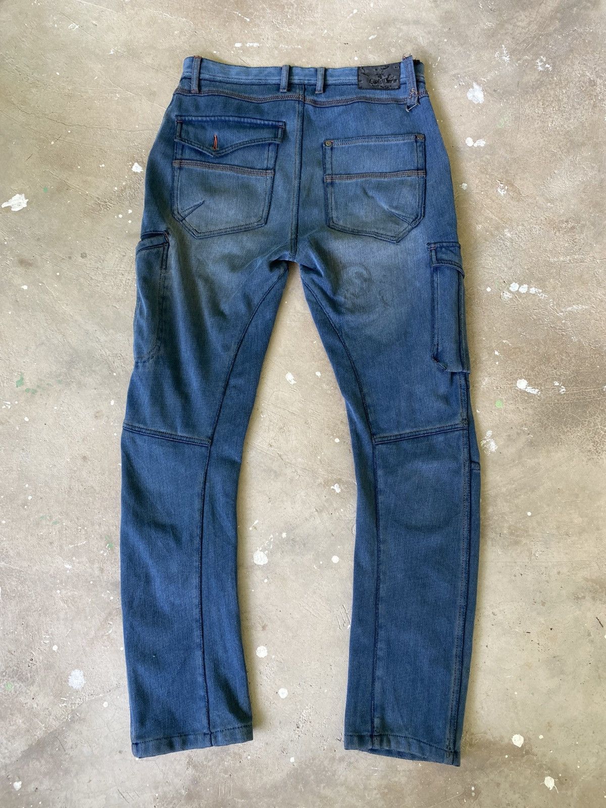 Japanese Brand FieldCore Multi Pocket 3D Cargo Denim Jeans Size US 33 - 6 Thumbnail