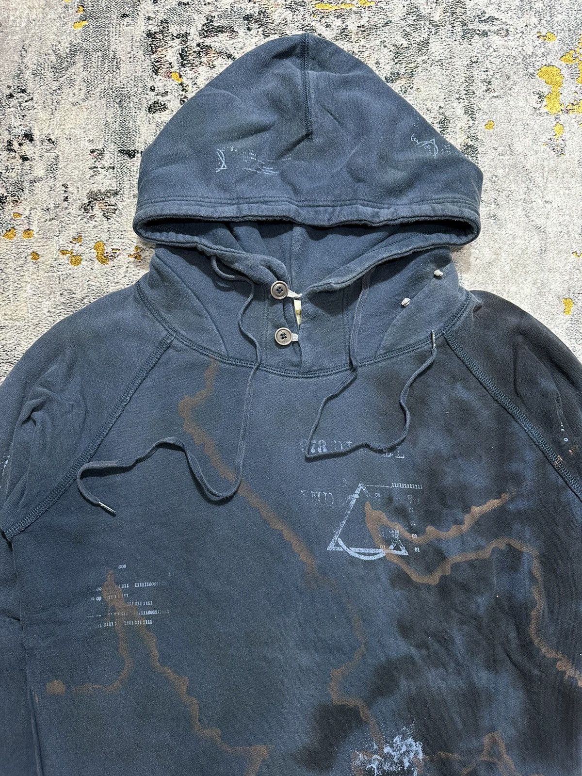 Diesel CRAZY FADED DIESEL 978 ABSTRACT POEM HOODIE Size US L / EU 52-54 / 3 - 3 Thumbnail