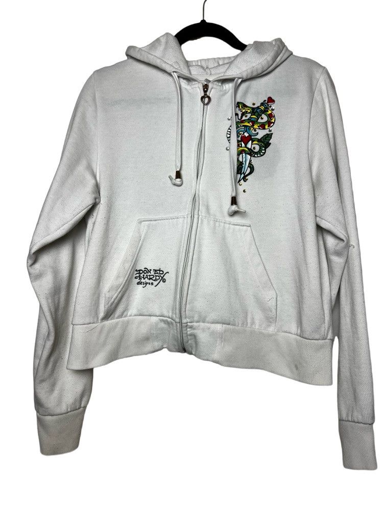 Ed Hardy Vintage Ed Hardy True Love Zip Up Hoodie Sweatshirt Size L / US 10 / IT 46 - 1 Thumbnail