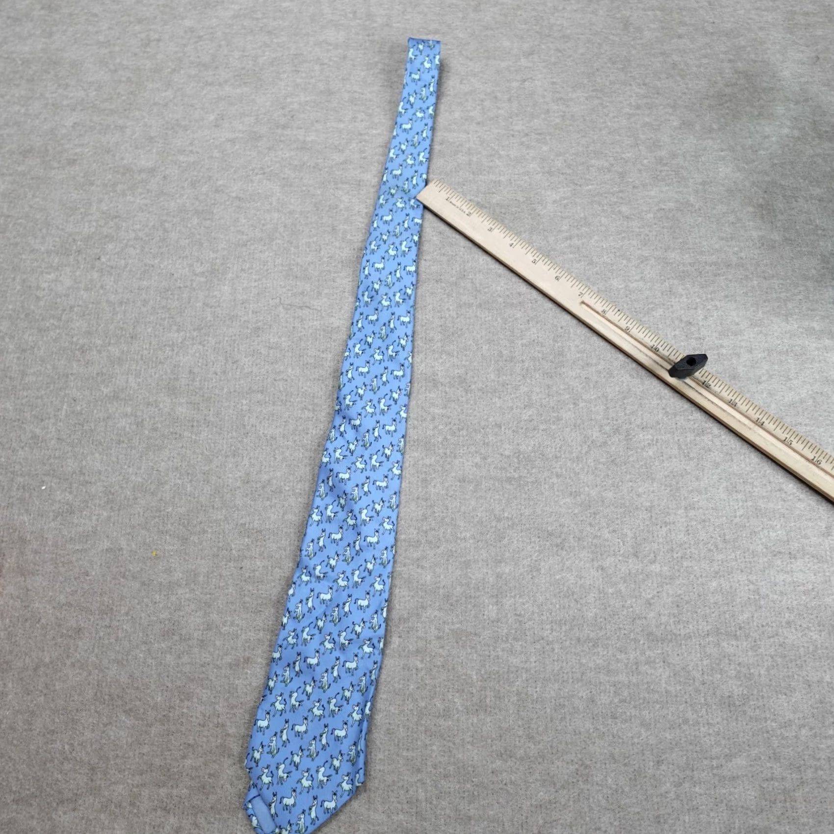 Vintage United State Senate Tie Blue Donkeys Party Animal France Made in Paris Silk Classic Size ONE SIZE - 3 Thumbnail