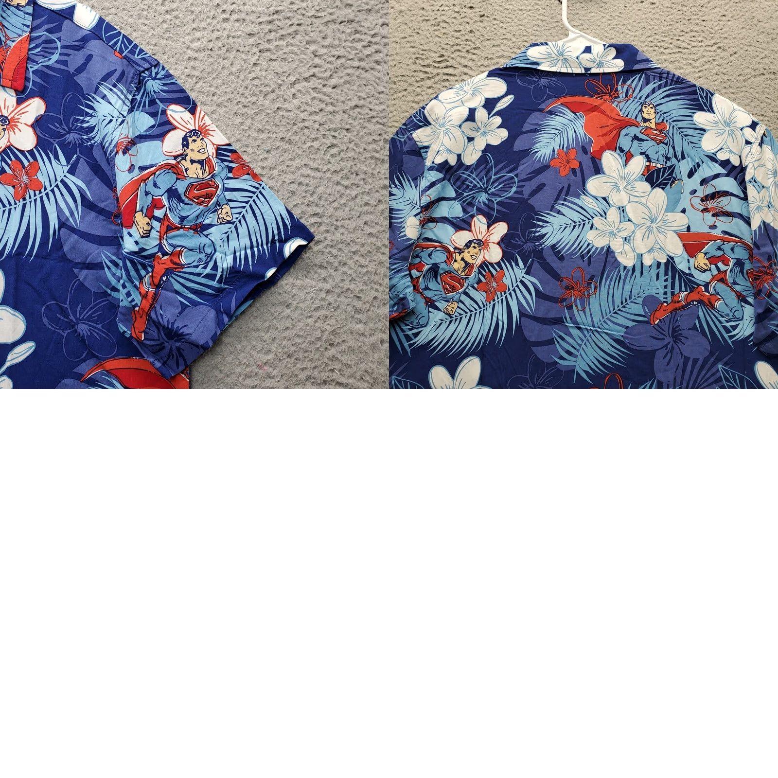 Vintage DC Superman Hawaiian Shirt Mens M Multi Floral Short Sleeve Shirt Collared Button-Up Slit Outdoors Casual we? Size US M / EU 48-50 / 2 - 8 Thumbnail