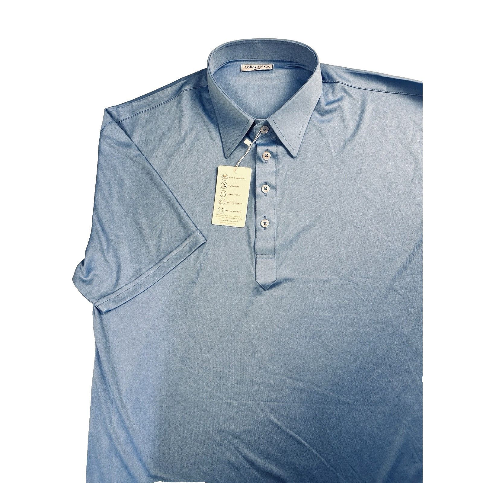 Other Collars & Co. Semi-Spread Collar Polo Shirt Blue Size Large Size US L / EU 52-54 / 3 - 8 Thumbnail