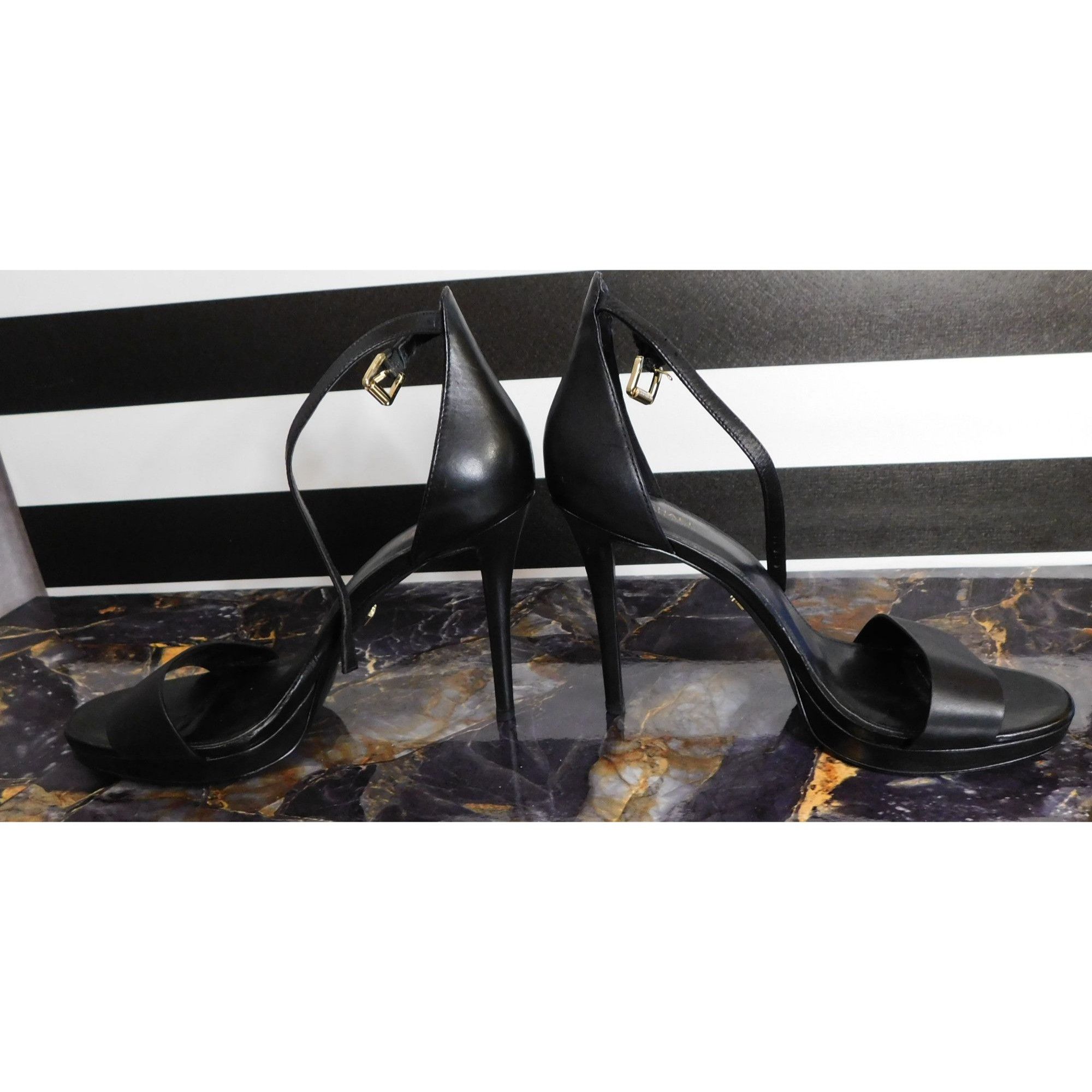 Michael Kors Michael Michael Kors Black Leather Strap Stiletto Heels Size Size US 9 / IT 39 - 2 Thumbnail
