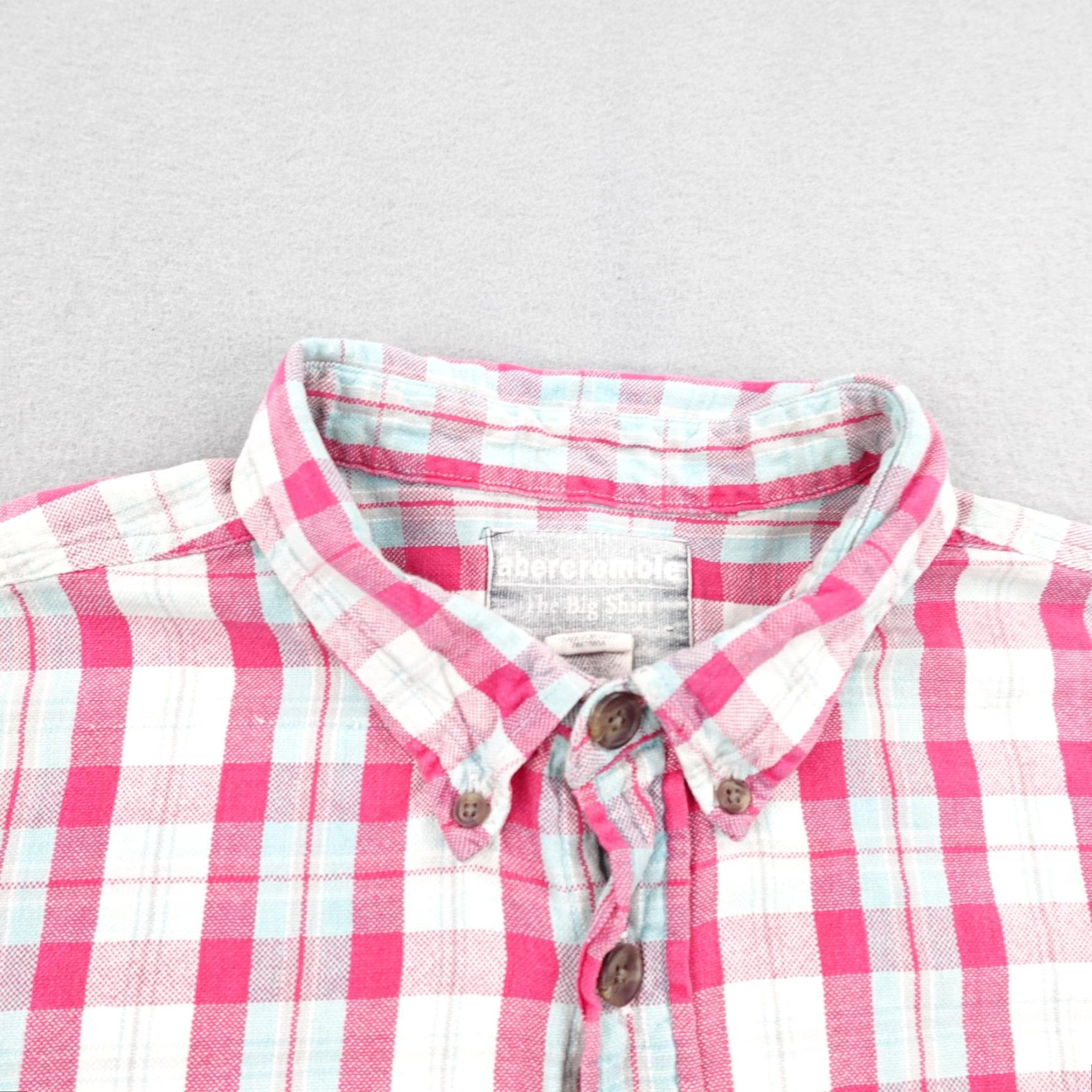 Abercrombie & Fitch VINTAGE Abercrombie Shirt Medium Pink Plaid Flannel The Big Shirt Oversized 90s Mens Size US M / EU 48-50 / 2 - 2 Thumbnail
