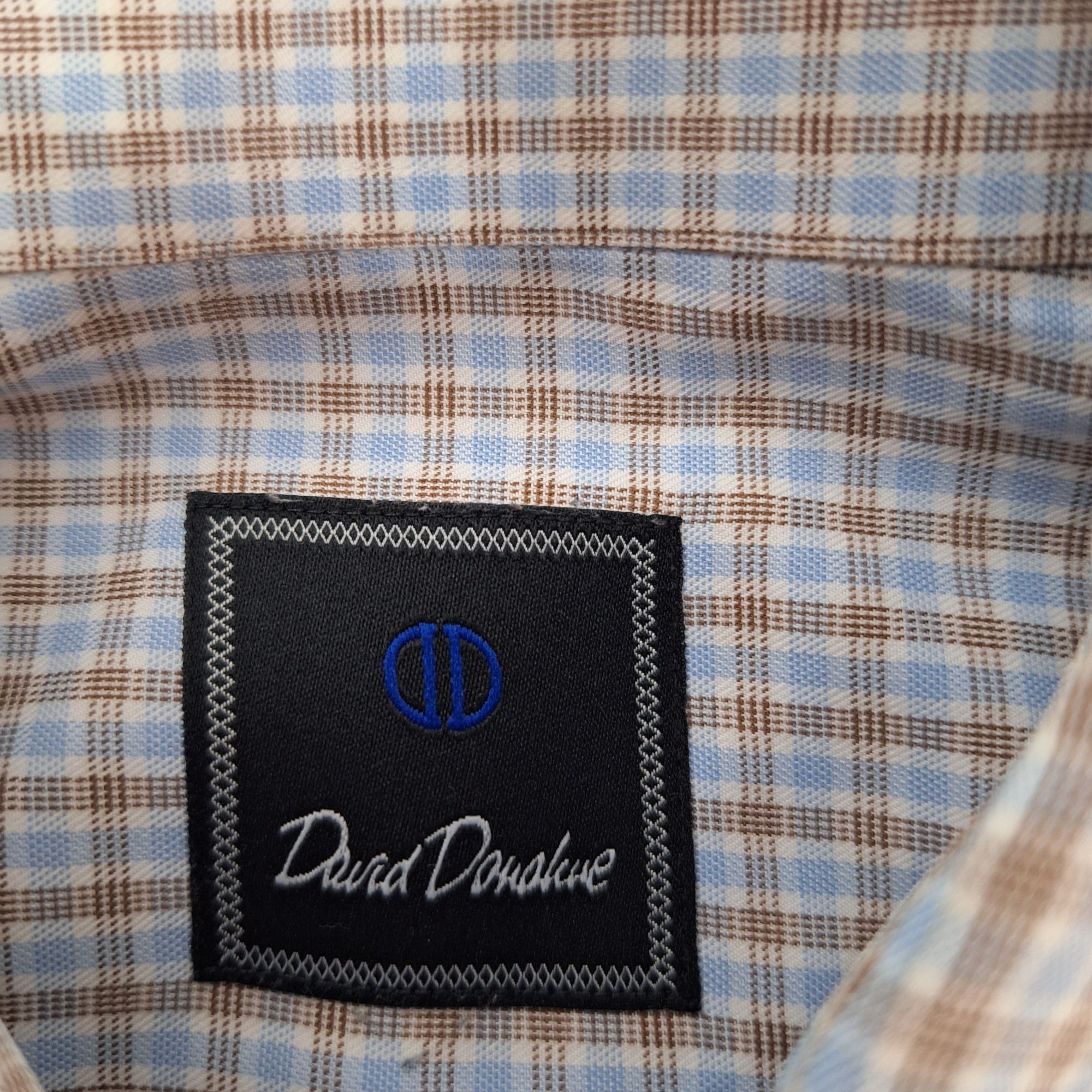 David Donahue David Donahue Dress Shirt 16 34/35 Mens Blue Brown Plaid Cot Size US L / EU 52-54 / 3 - 4 Thumbnail