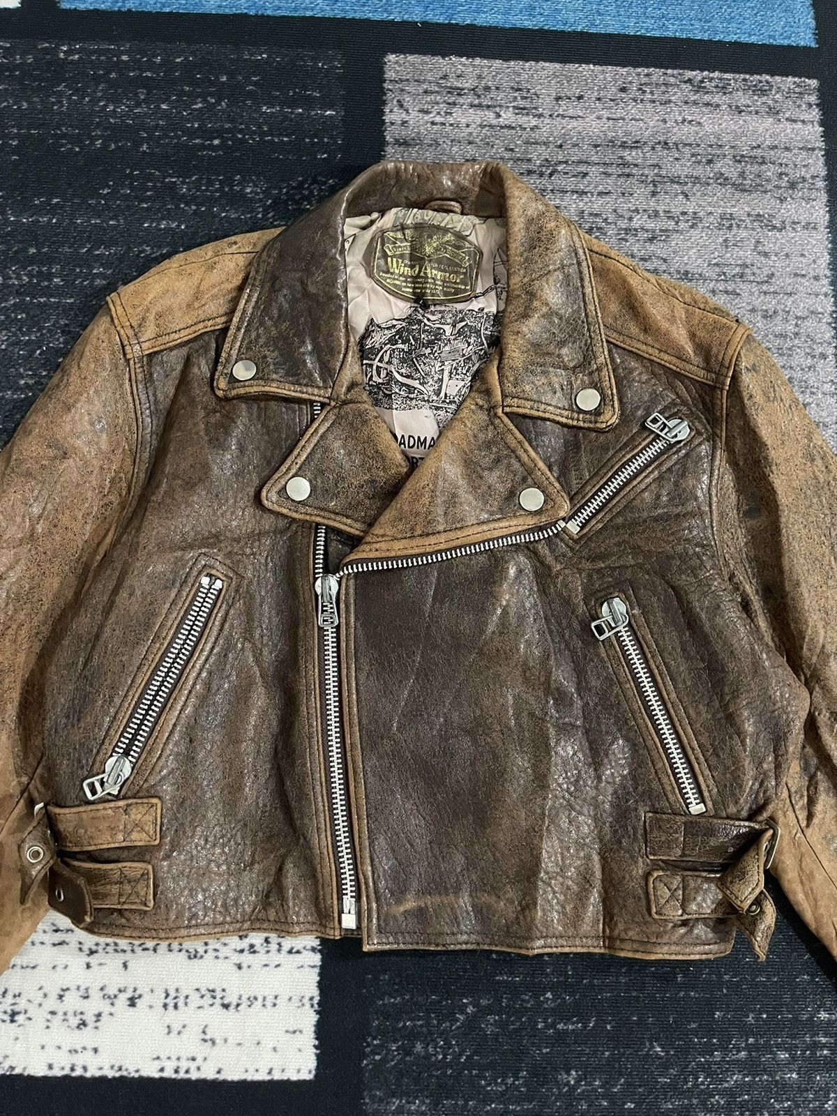 Vintage Wind Armor Indian Motorcyle Leather Jacket Size US L / EU 52-54 / 3 - 5 Thumbnail