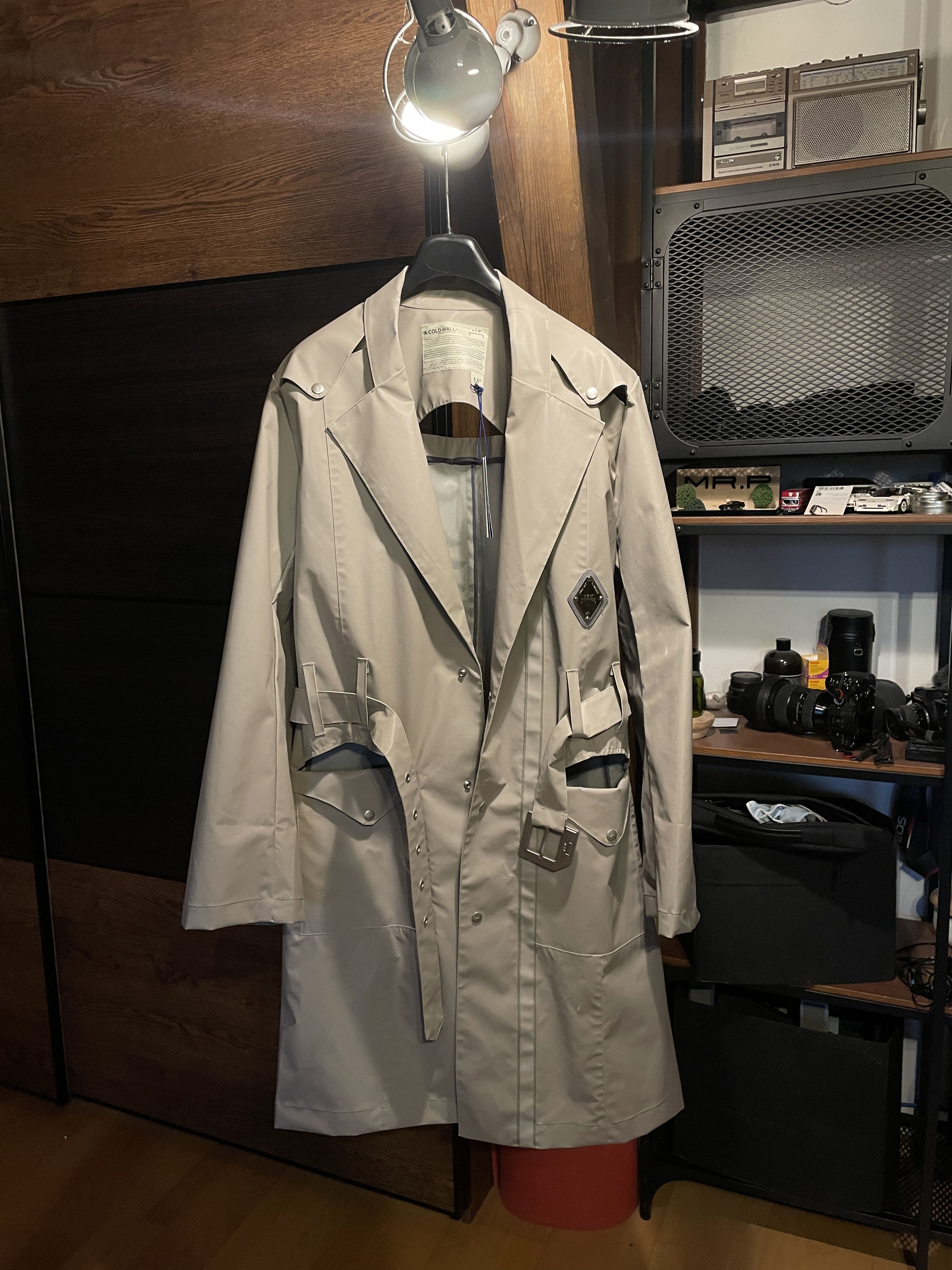 A-COLD-WALL* Logo-Patch Trench Coat - Gray