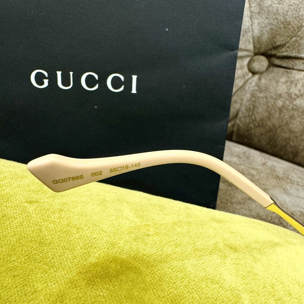 Other GUCCI 'GG0788S-002' Rectangular Square Sunglasses Gold/Brown Size ONE SIZE - 8 Thumbnail