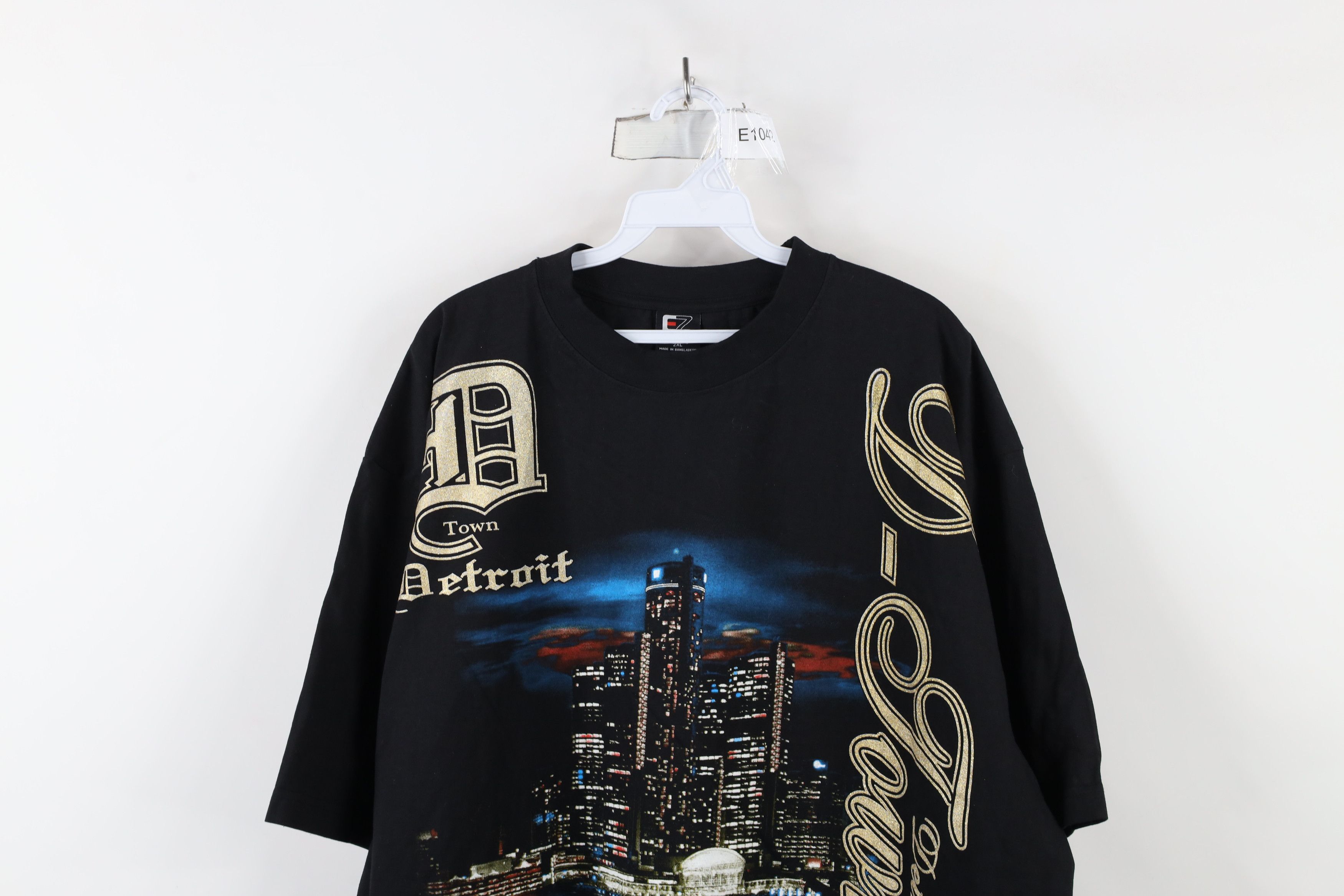 Vintage Vintage 90s Y2K Streetwear Hop Detroit City D-Town T-Shirt Size US XXL / EU 58 / 5 - 2 Thumbnail