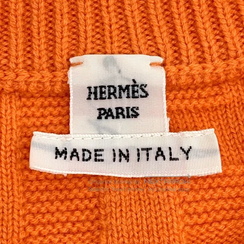 Hermes Hermes Orange ribbed wool round-neck long-sleeve knit swea Size XS / US 0-2 / IT 36-38 - 5 Thumbnail