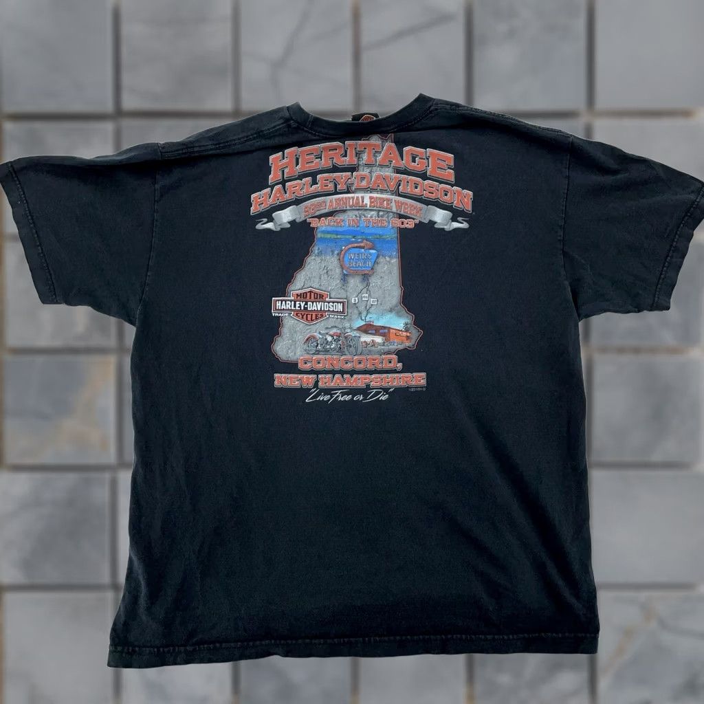 Harley Davidson Harley-Davidson Shirt L/XL Black 2016 Bike Week Concord NH Graphic Heritage Mens T-Shirt Short Sleeve Crew Neck Cotton Graphic Print Vintage: No Size US L / EU 52-54 / 3 - 1 Thumbnail